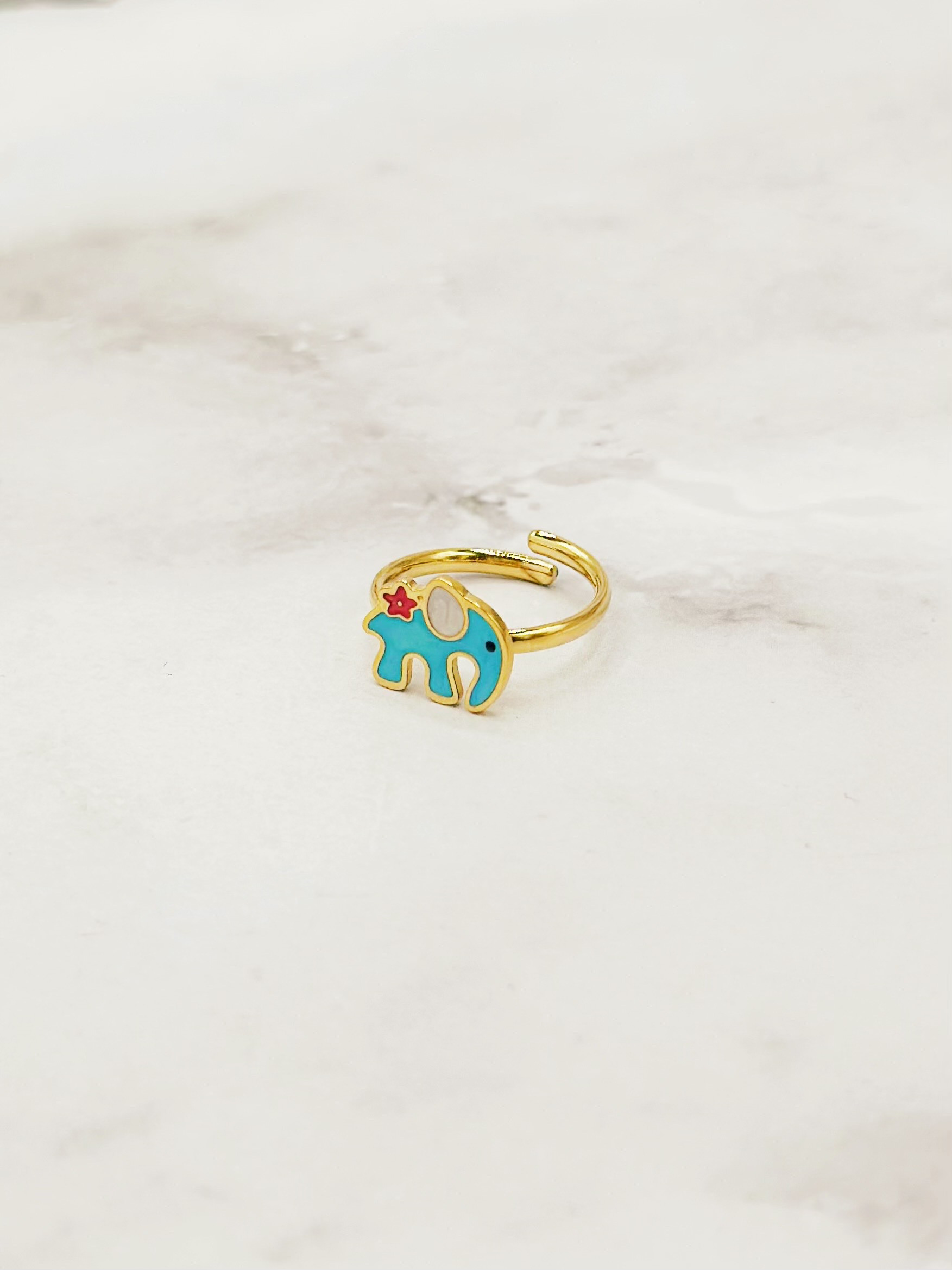 Grossiste Emily - Bague enfant en acier inoxydable ajustable Elephant