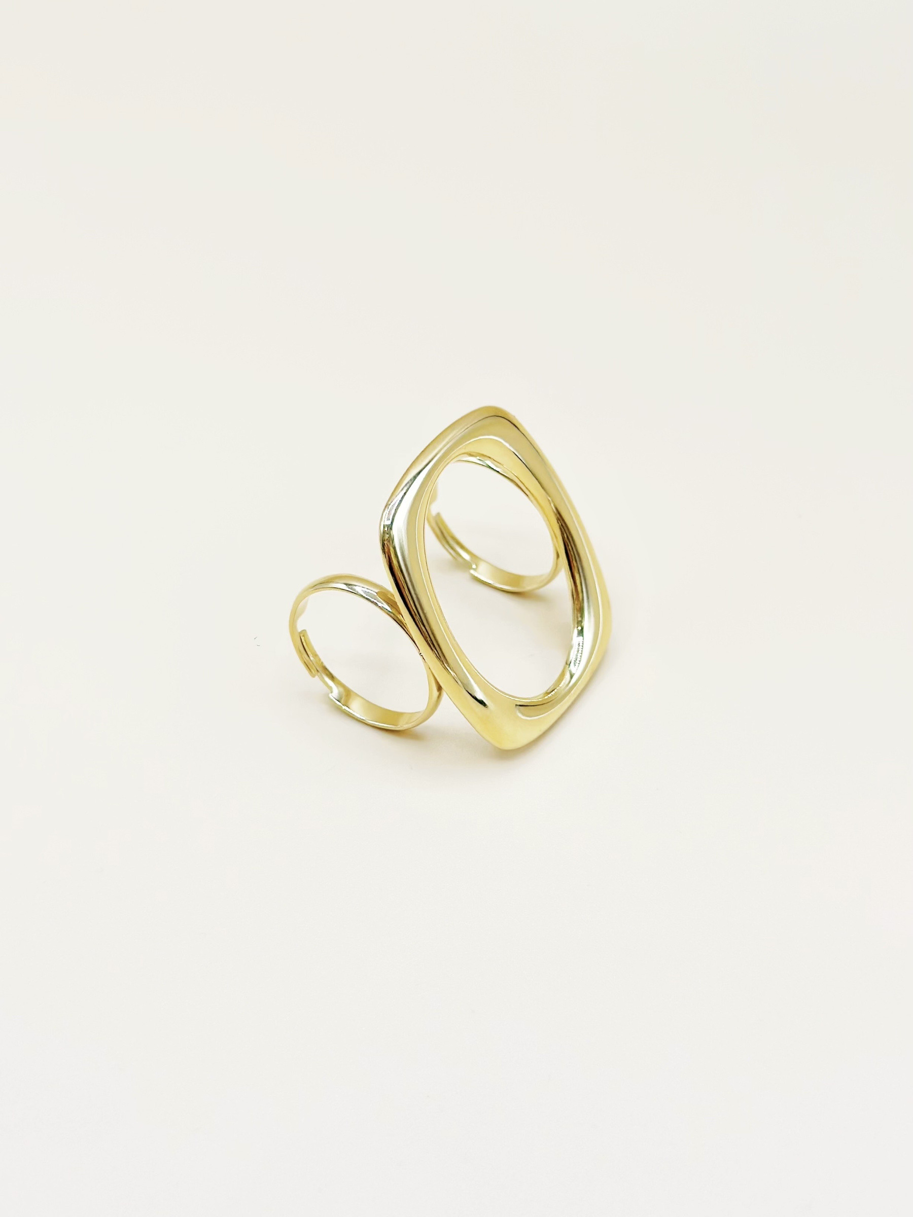 Mayorista Emily - Anillo Doble Ajustable en Acero Inoxidable Dorado