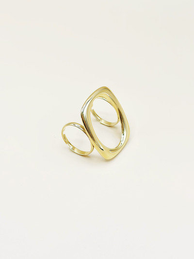 Mayorista Emily - Anillo Doble Ajustable en Acero Inoxidable Dorado Mayorista Emily - Anillo Doble Ajustable en Acero Inoxidable Dorado
