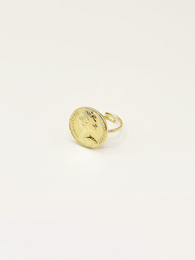 Mayorista Emily - Anillo ajustable de acero inoxidable dorado Medallón Pieza Mayorista Emily - Anillo ajustable de acero inoxidable dorado Medallón Pieza