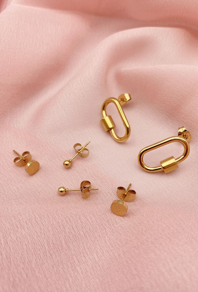 Großhändler Emily - Set aus 3 Ohrringen aus Edelstahl