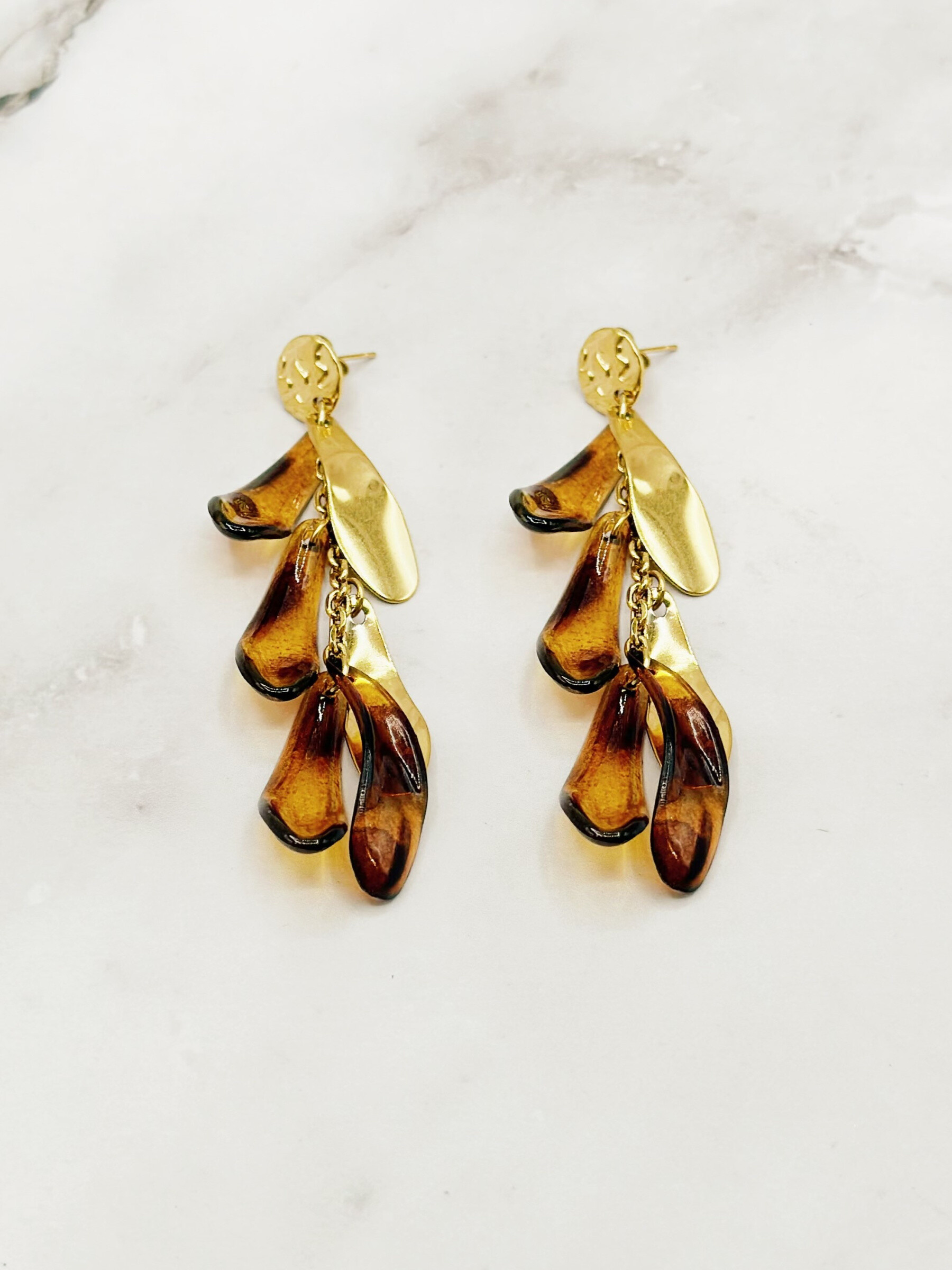 Wholesaler Emily - Starfish and white pearl stainless steel earrings