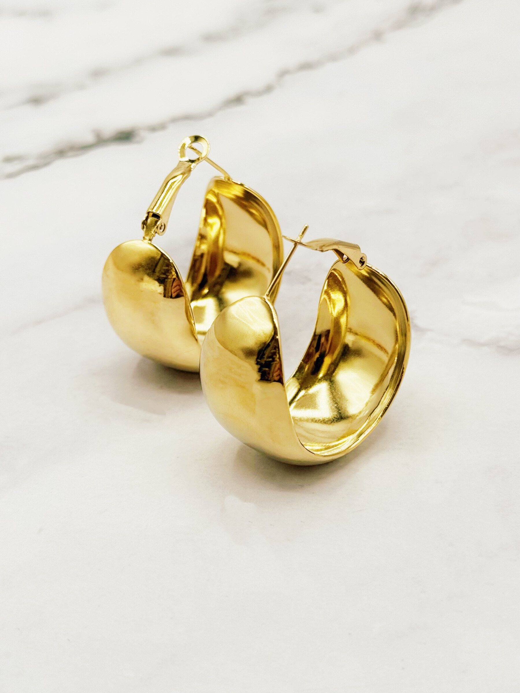 Grossiste Emily - Boucles d'oreilles en acier inoxydable Créoles