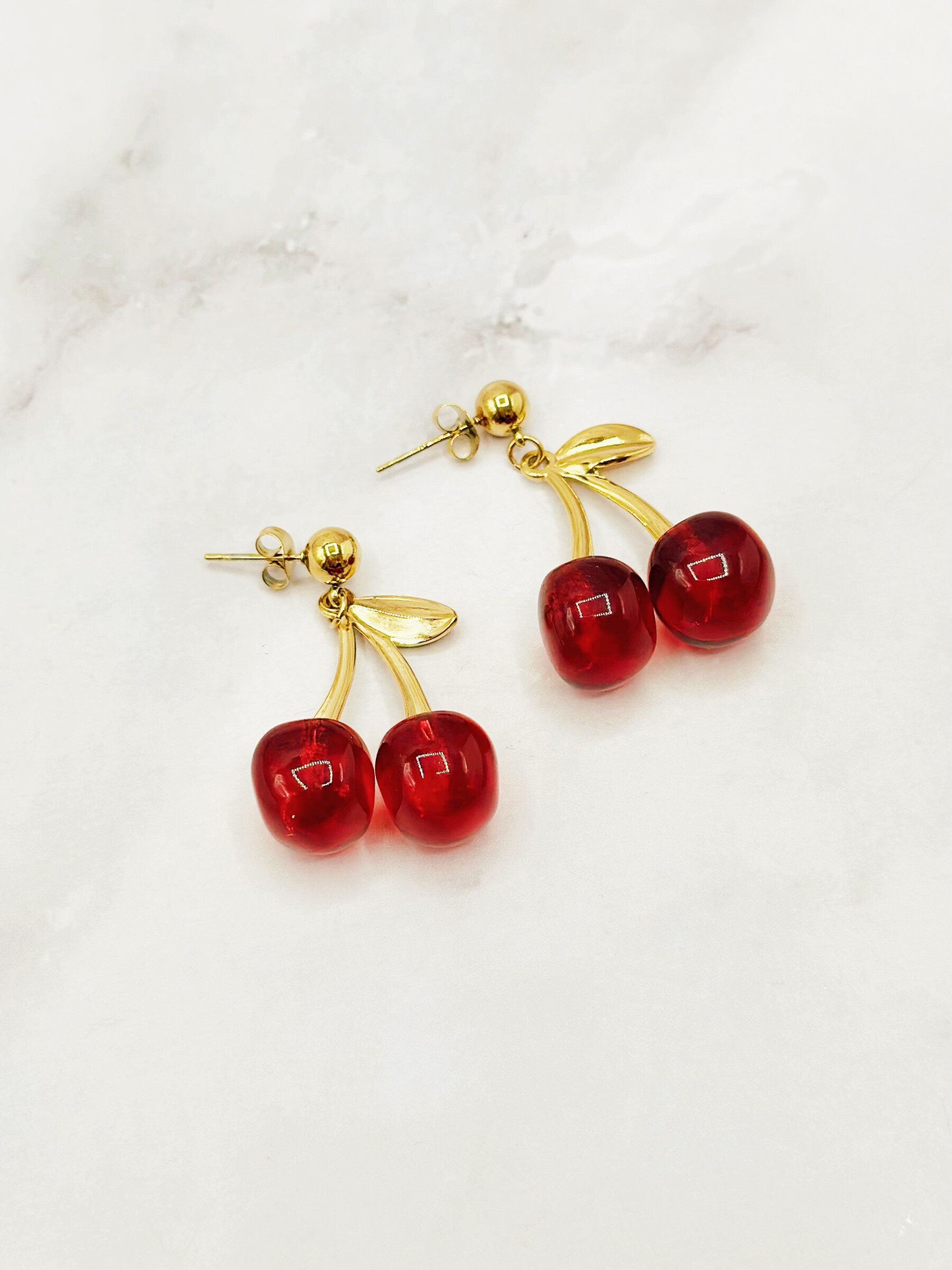 Grossiste Emily - Boucles d'oreilles en acier inoxydable Cerises