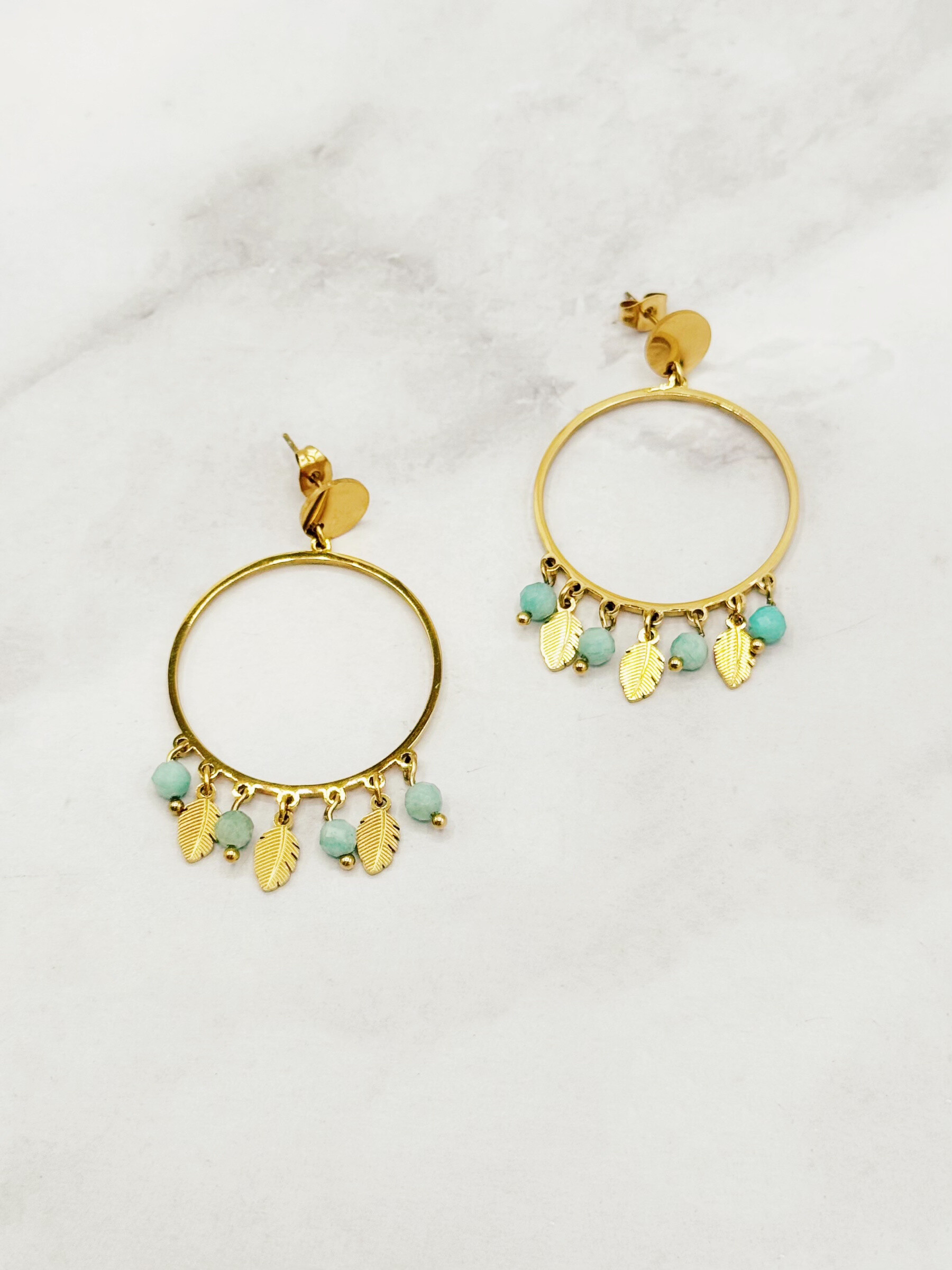 Mayorista Emily - Pendientes de acero con estrella de mar y perla blanca