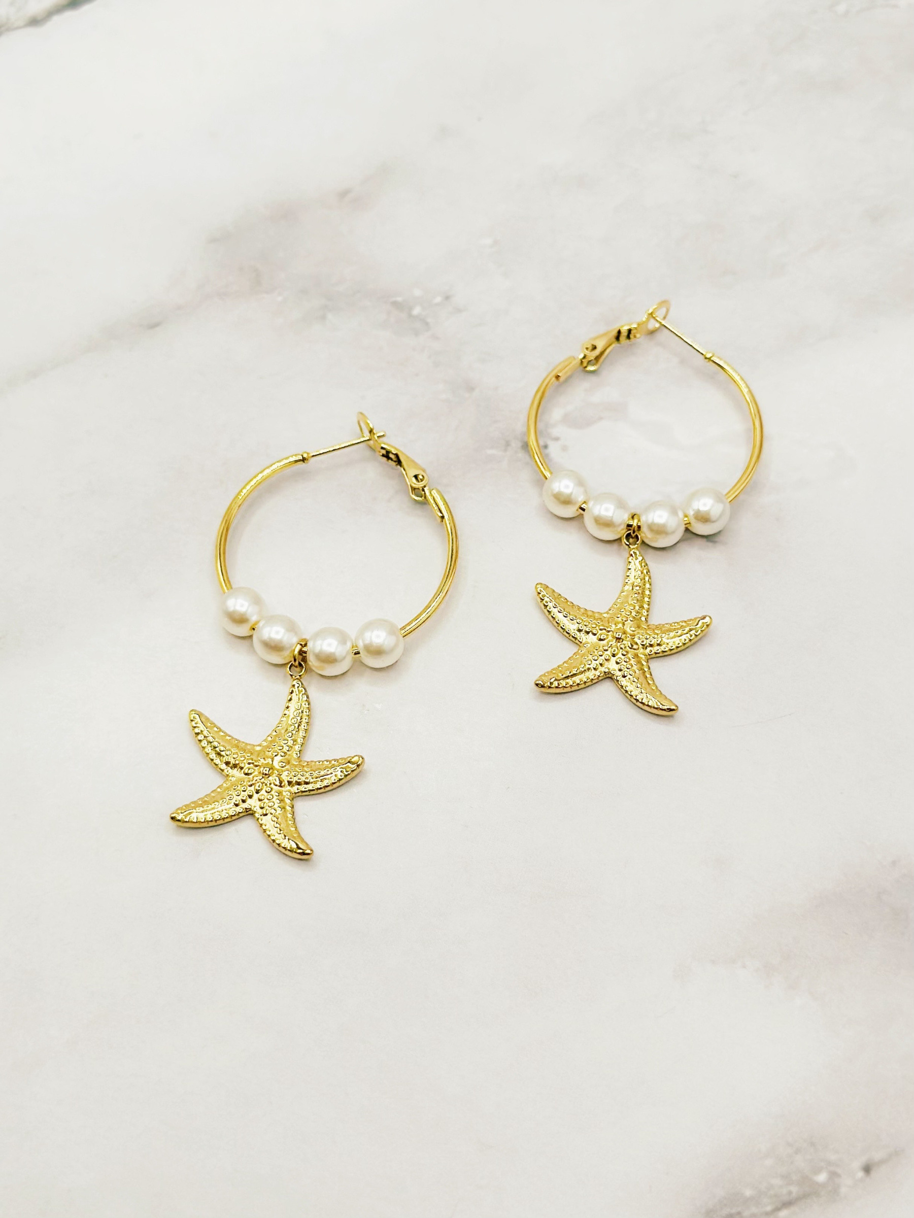 Mayorista Emily - Aros de acero inoxidable Estrella de mar