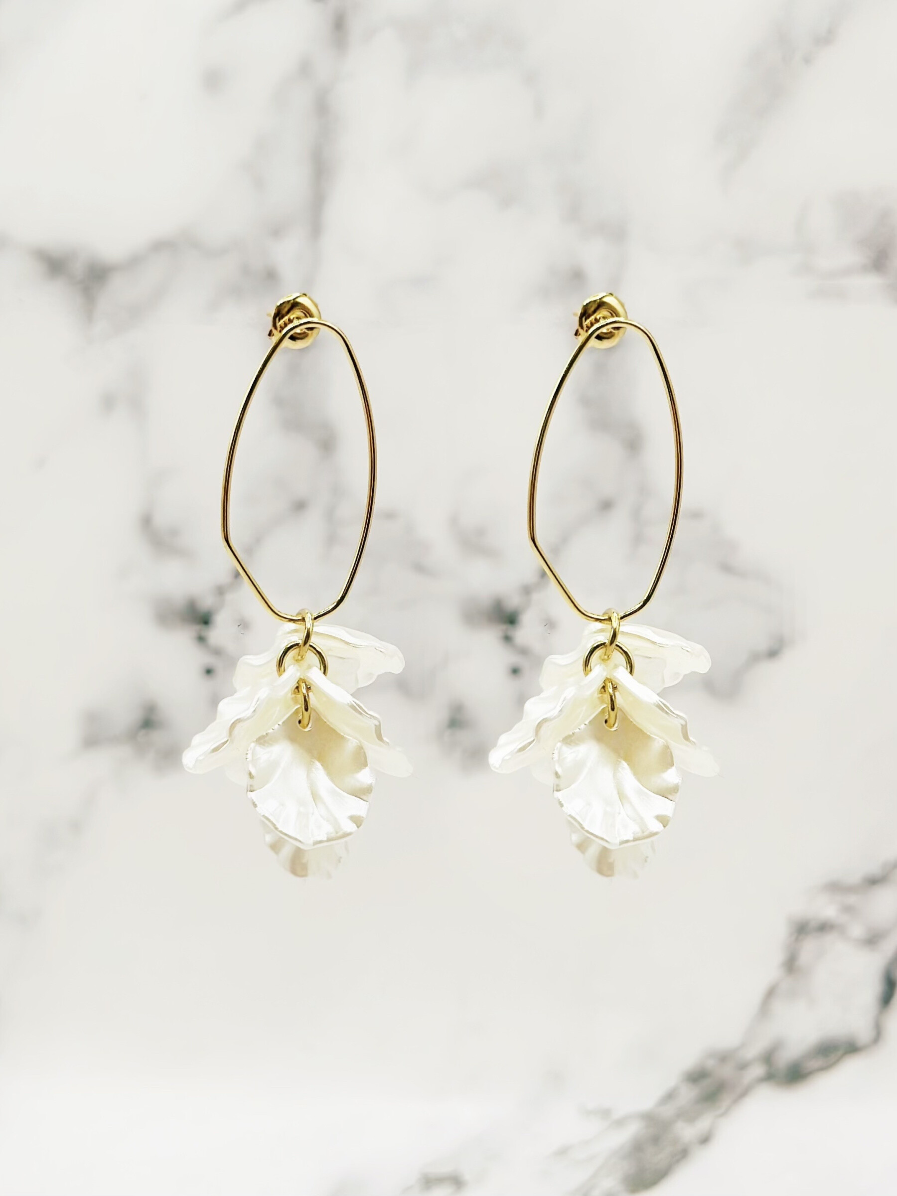 Mayorista Emily - Pendientes de acero con estrella de mar y perla blanca