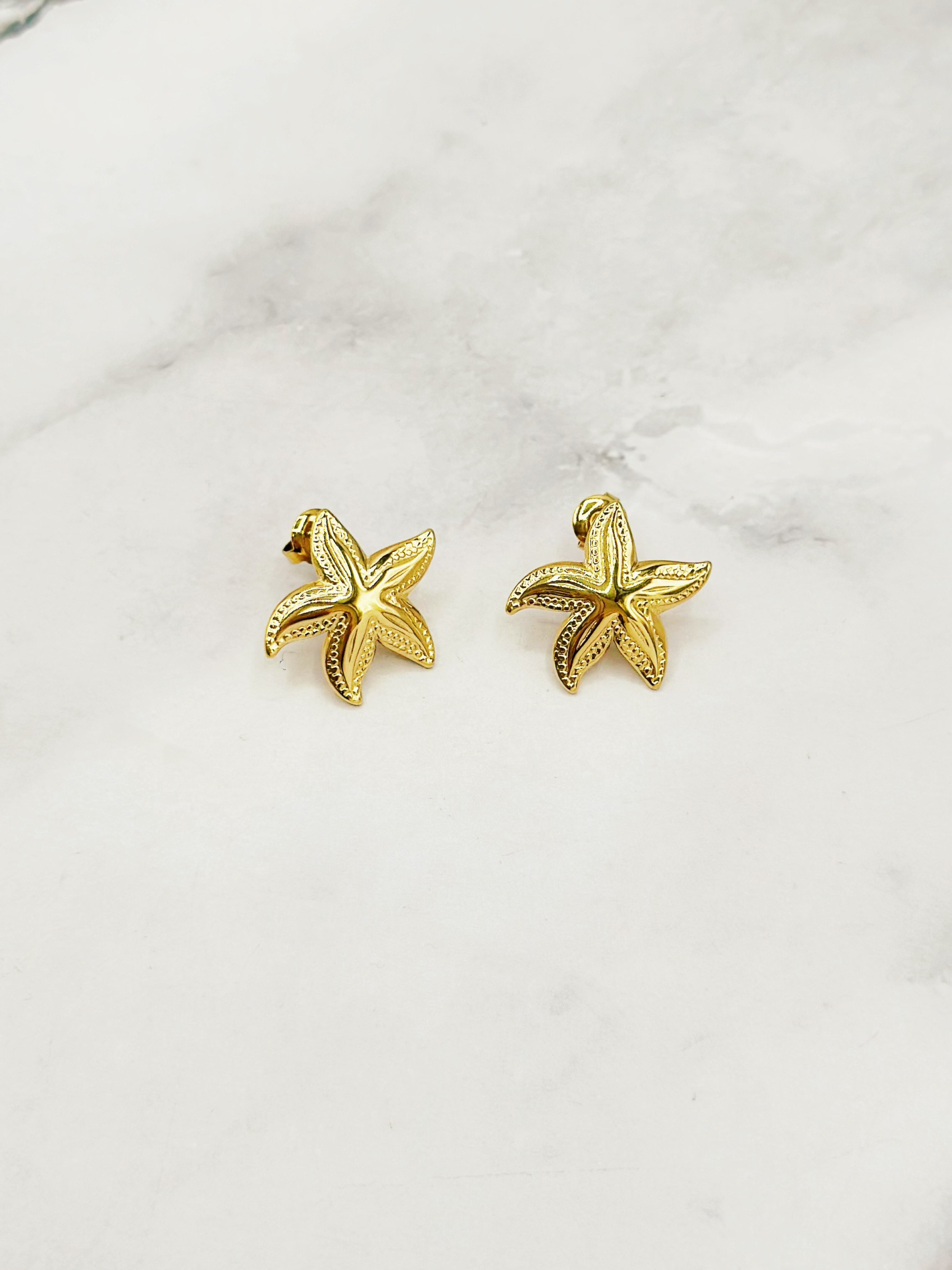 Grossiste Emily - Boucles d'oreilles en acier inoxydable Étoile de mer