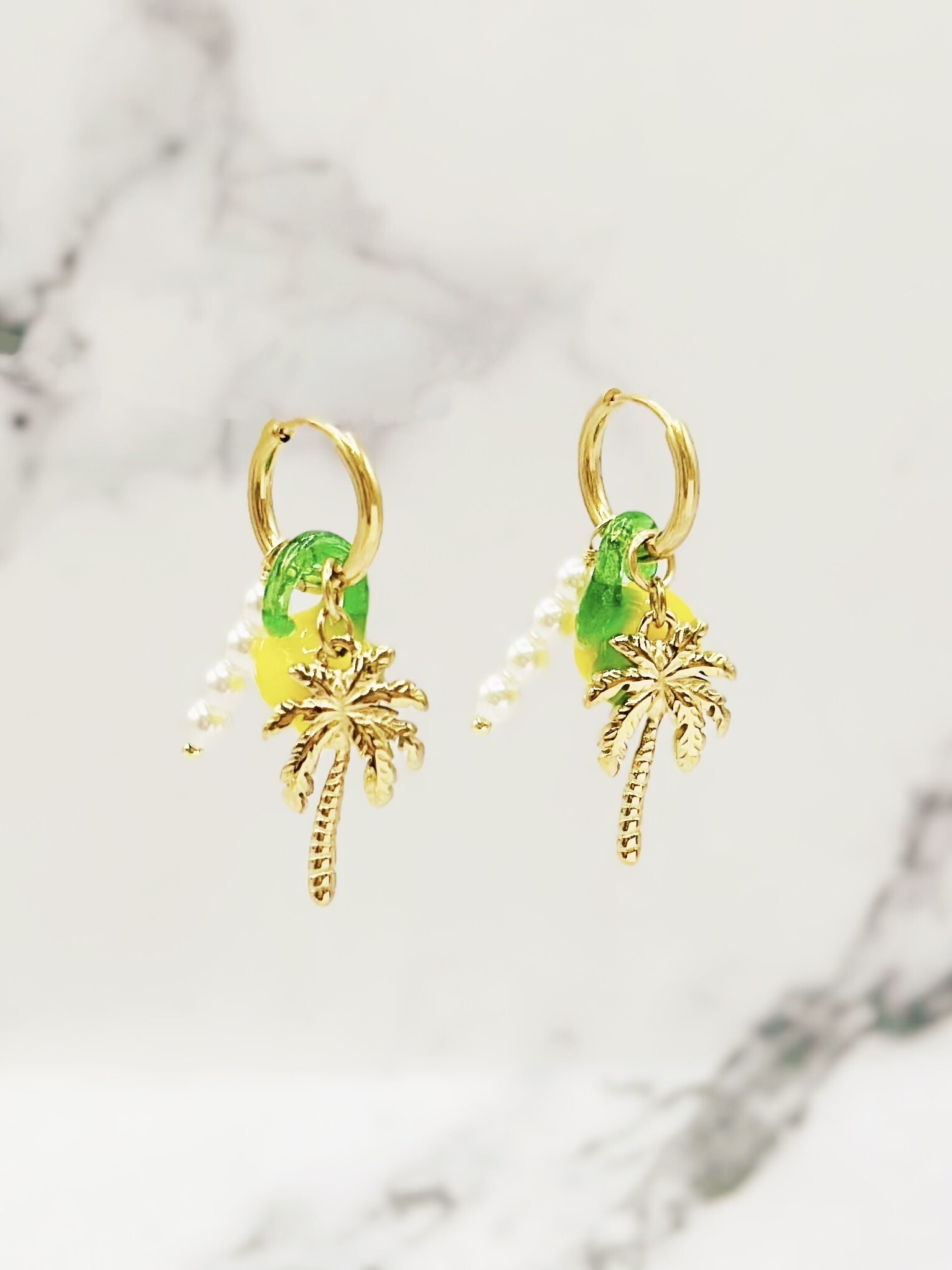 Mayorista Emily - Pendientes de acero con estrella de mar y perla blanca