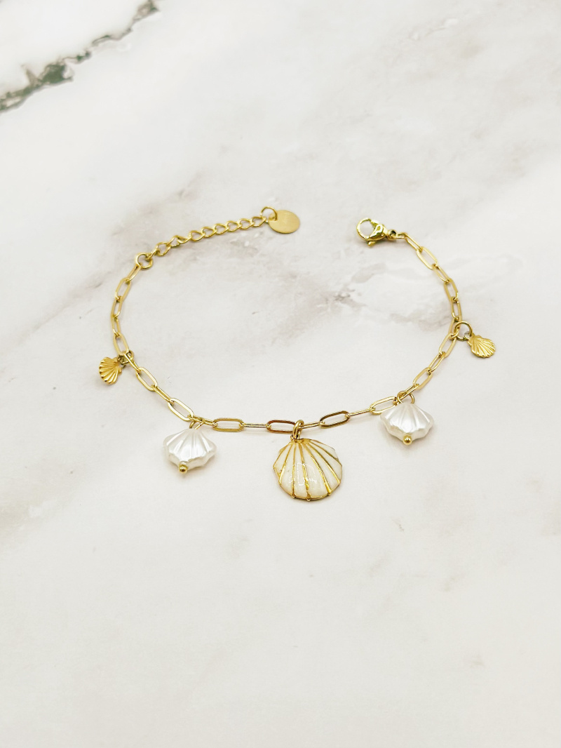 Grossista Emily - Bracciale in acciaio inossidabile Conchiglie