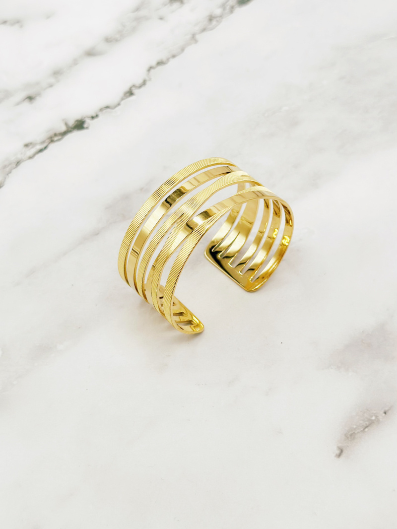Mayorista Emily - Brazalete Abierto de Acero Inoxidable Elegancia Contemporánea