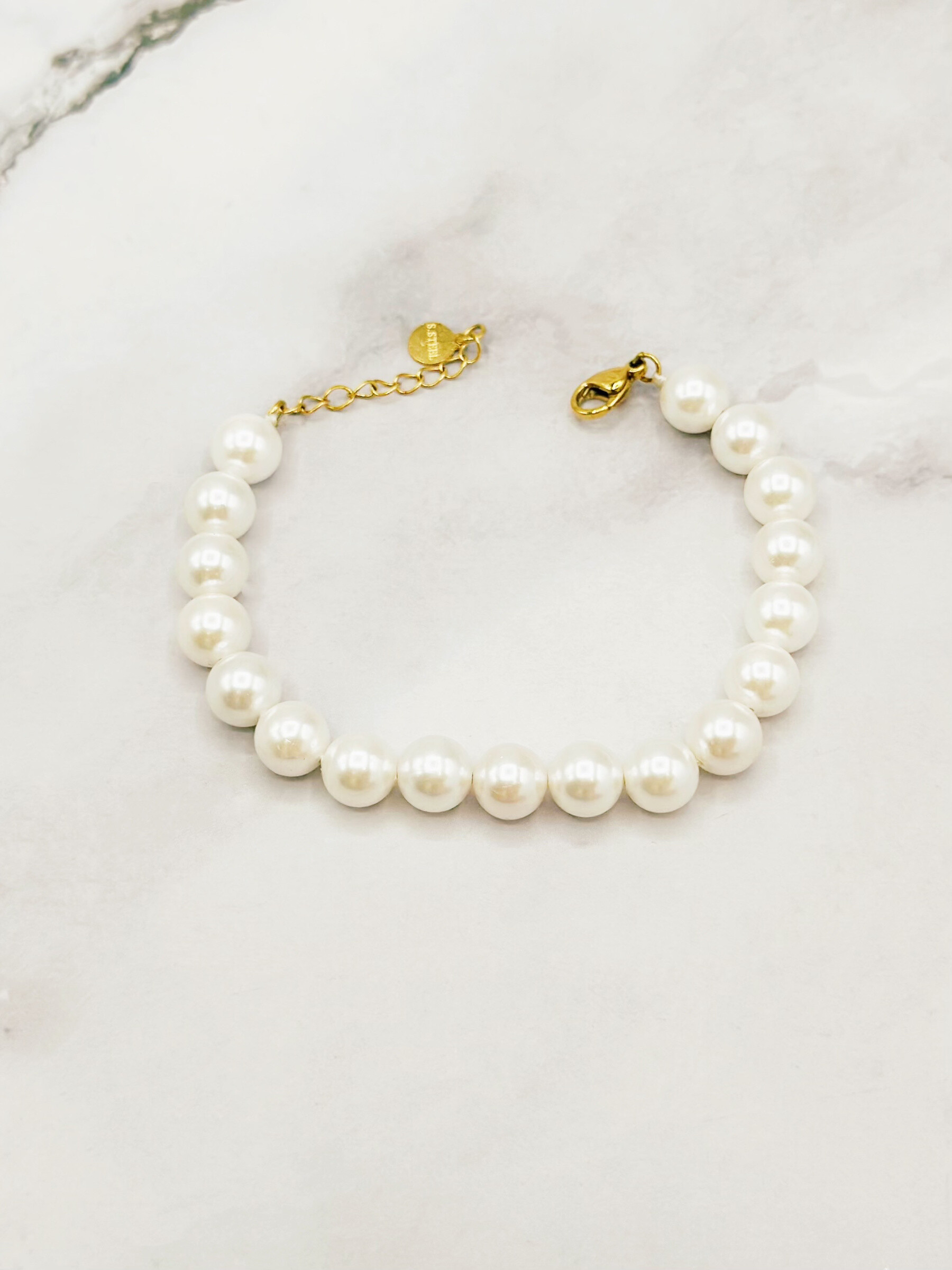Grossiste Emily - Bracelet en acier inoxydable ajustable Perles 8mm