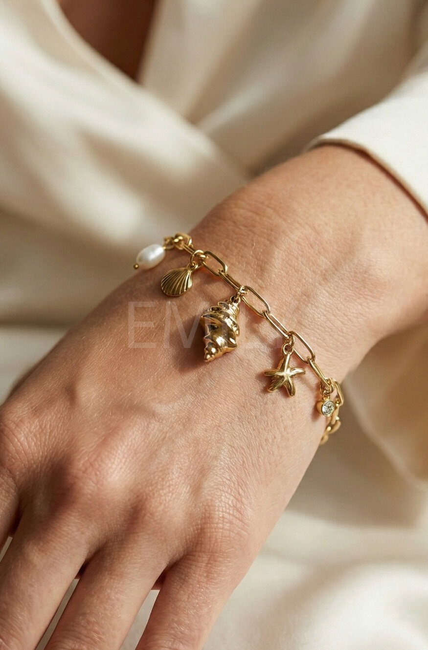 Mayorista Emily - Pulsera de Charms Ajustable de Acero Inoxidable