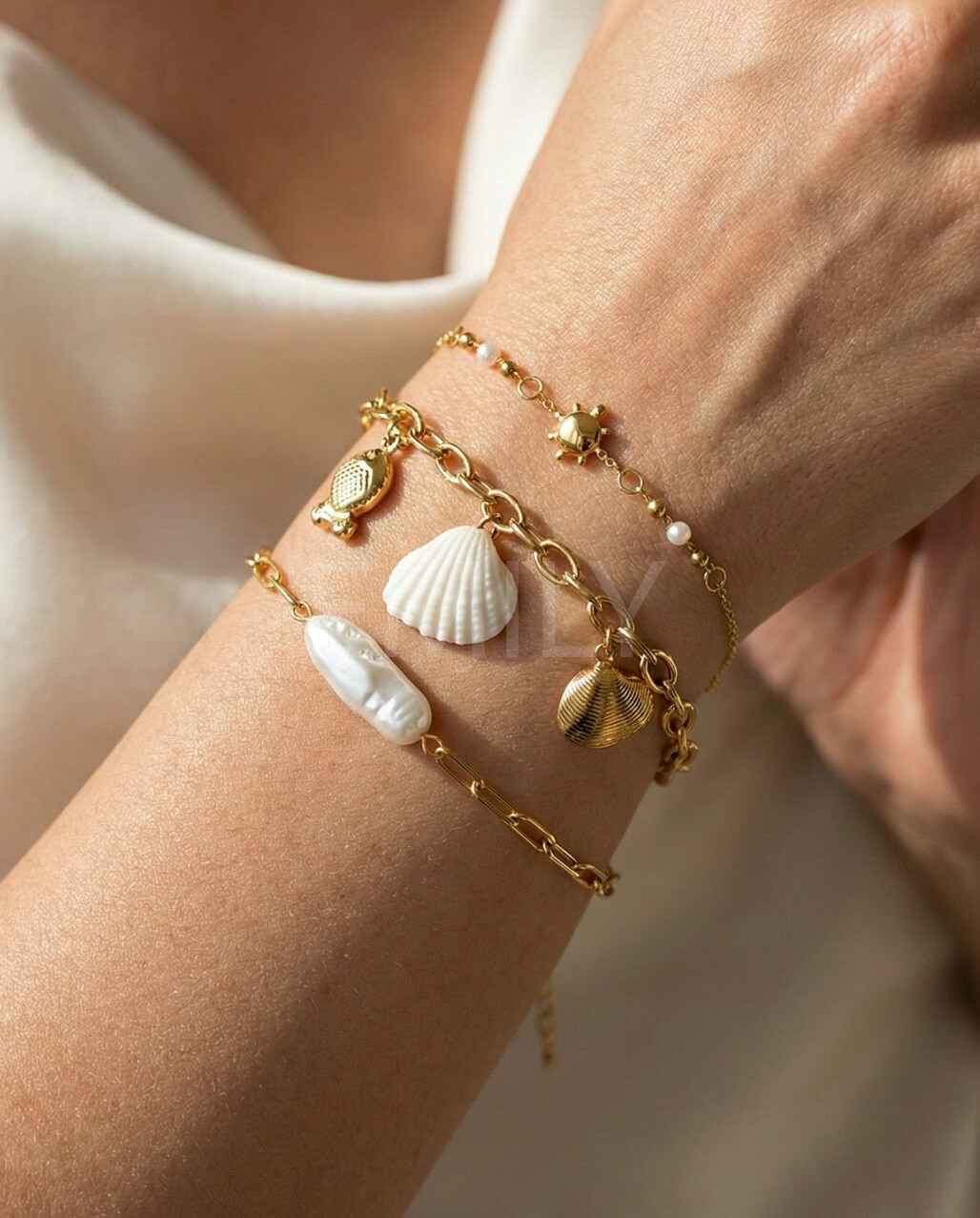 Mayorista Emily - Juego de 3 Pulseras Ajustables de Acero Inoxidable