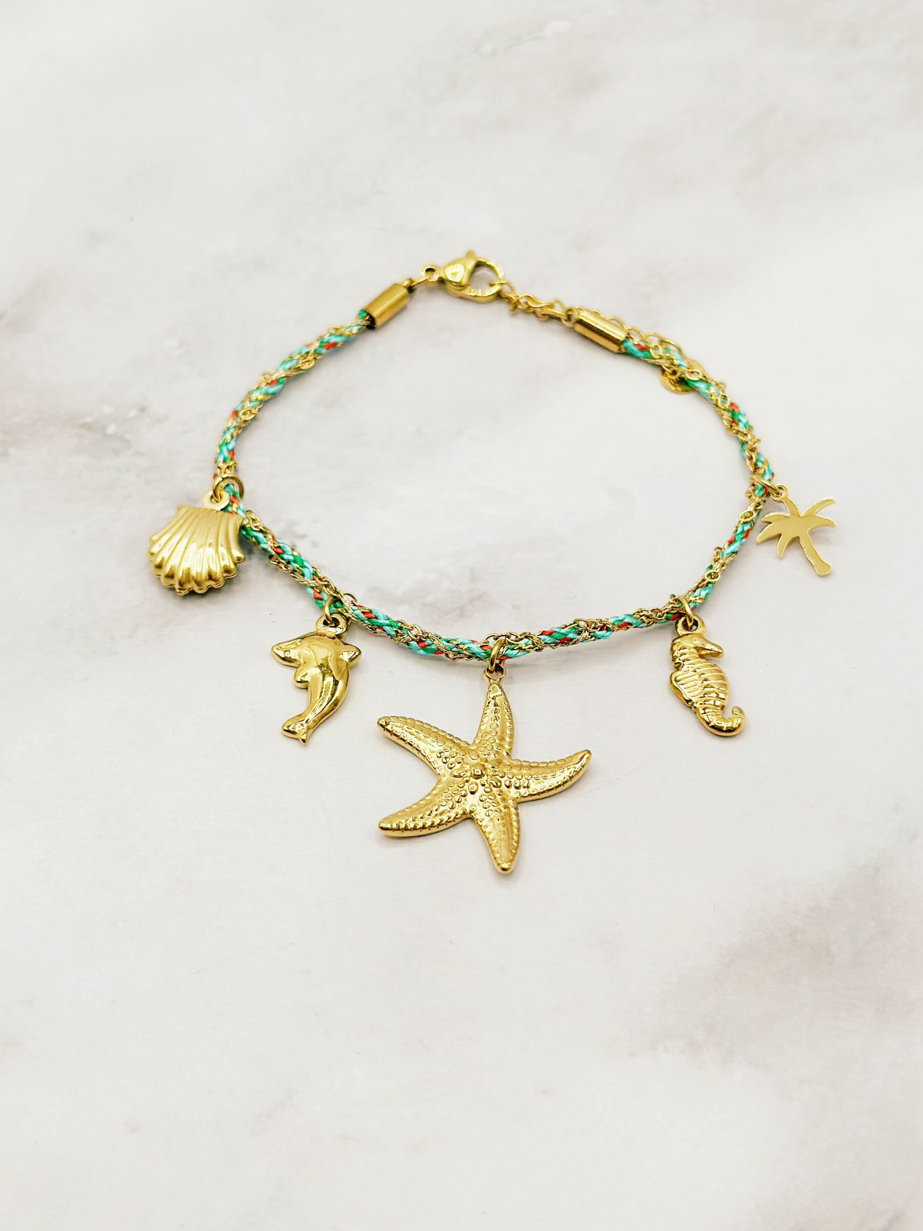 Grossiste Emily - Bracelet en acier inoxydable ajustable Charms