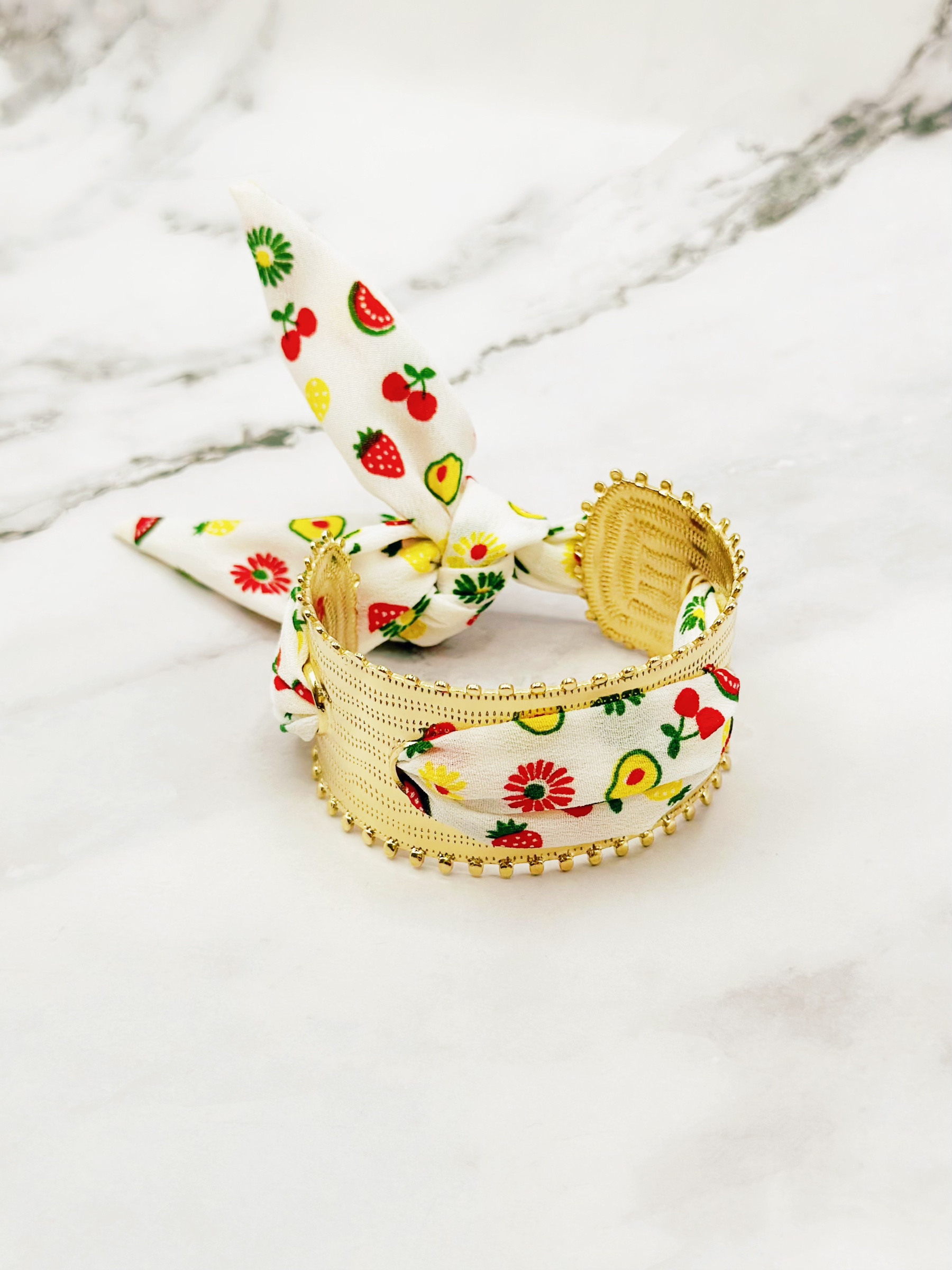 Grossista Emily - Bracciale aperto in acciaio inossidabile Bandana Fruits