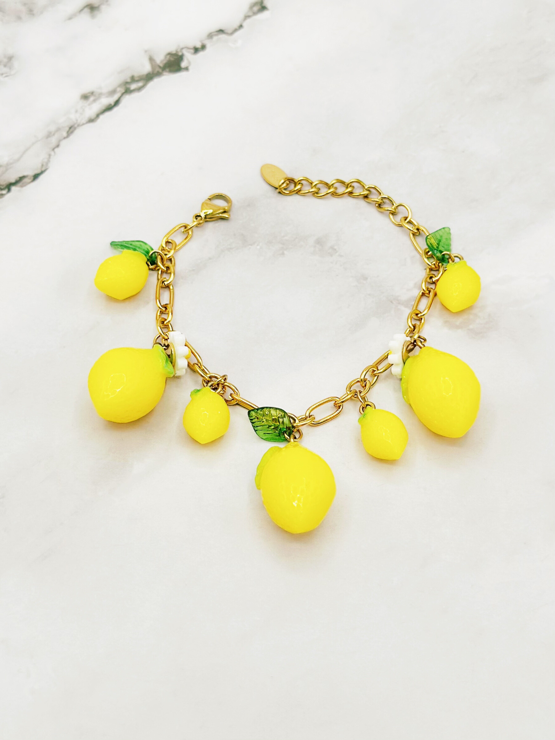 Grossiste Emily - Bracelet en acier inoxydable ajustable Citrons