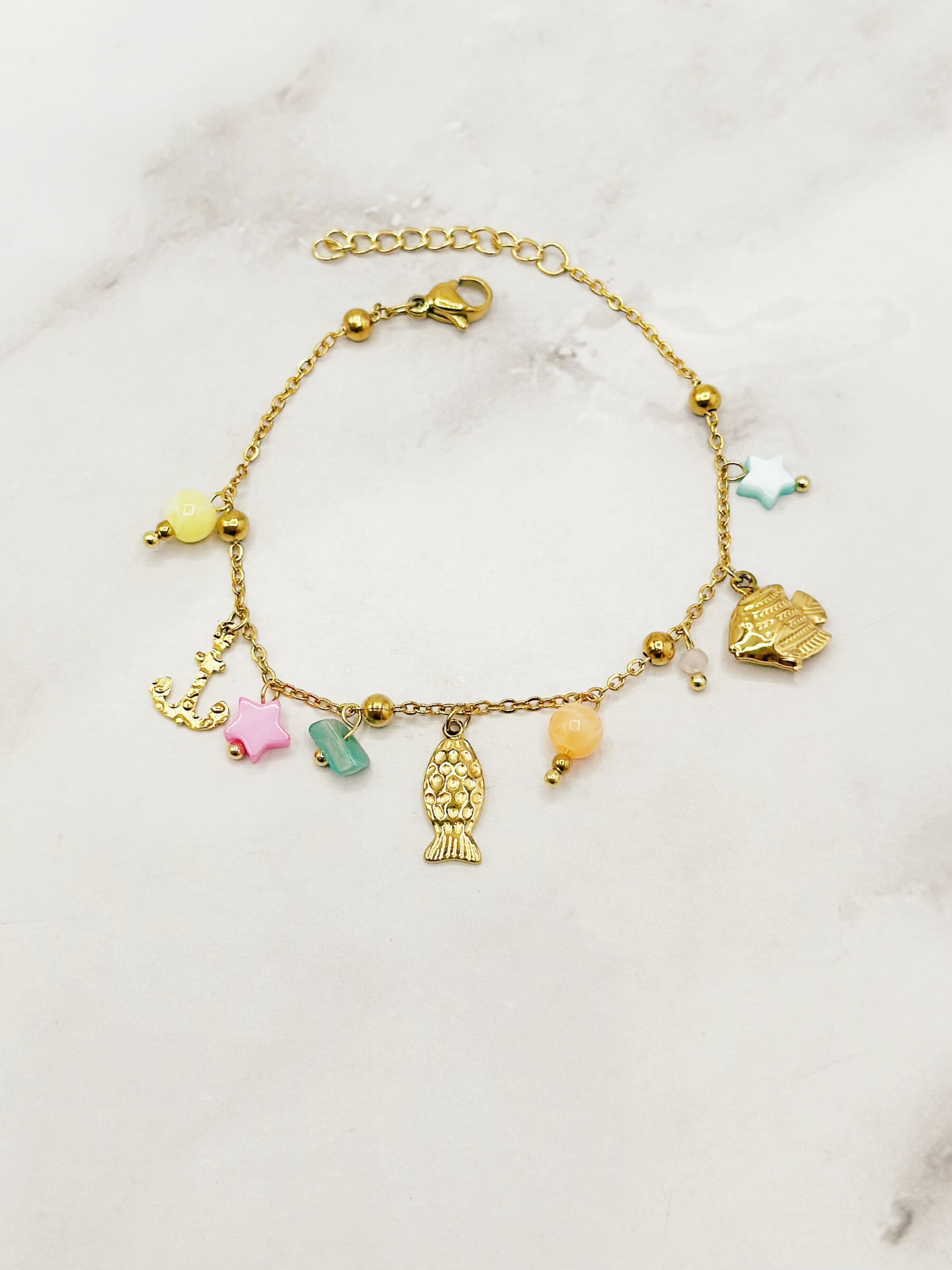 Grossiste Emily - Bracelet en acier inoxydable ajustable Charms Marins