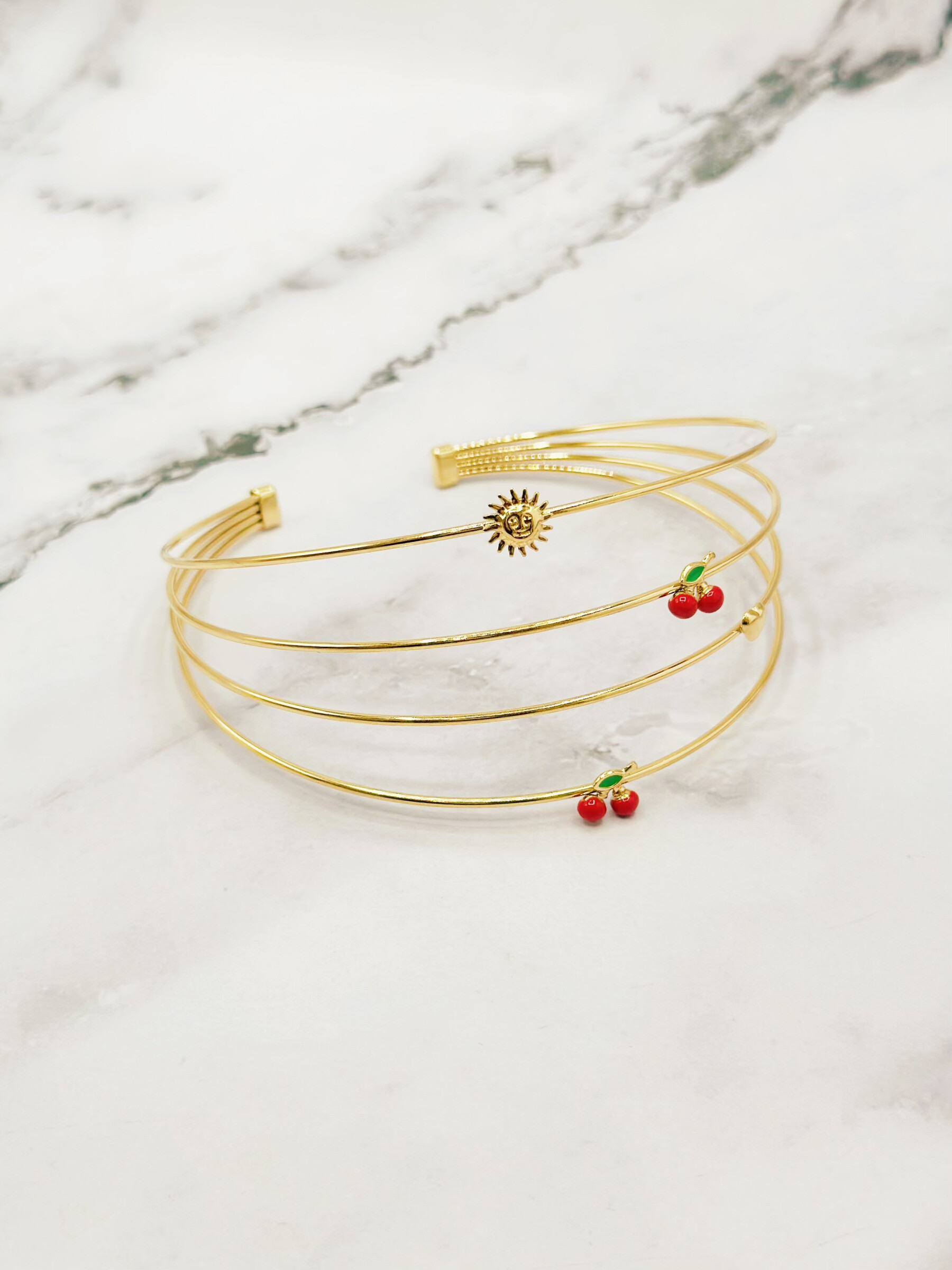 Grossiste Emily - Bracelet pour le bras en acier inoxydable Cerise