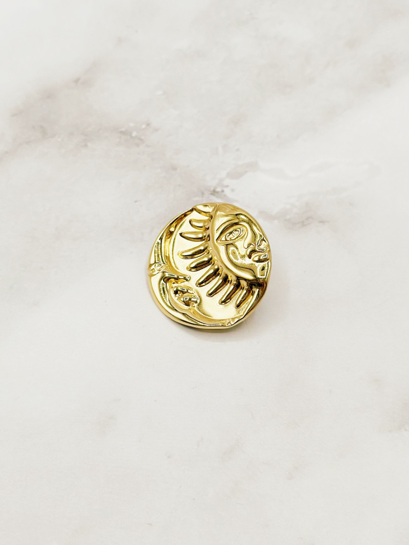 Mayorista Emily - Broche de aguja Sol Luna de acero inoxidable