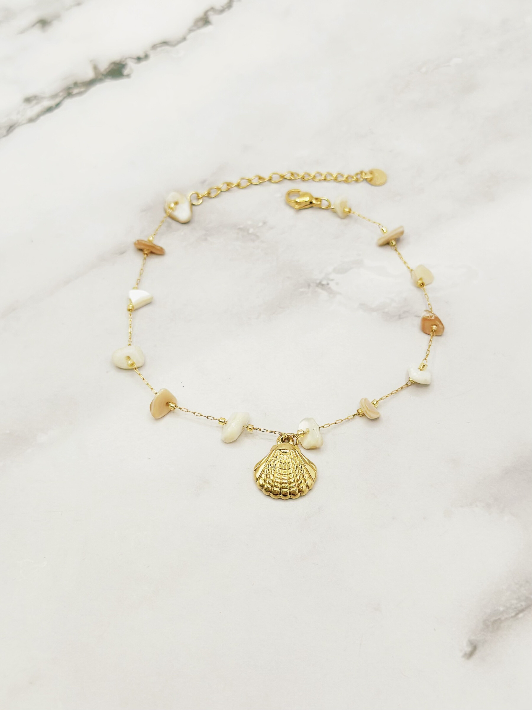 Wholesaler Emily - Stainless steel anklet Shells