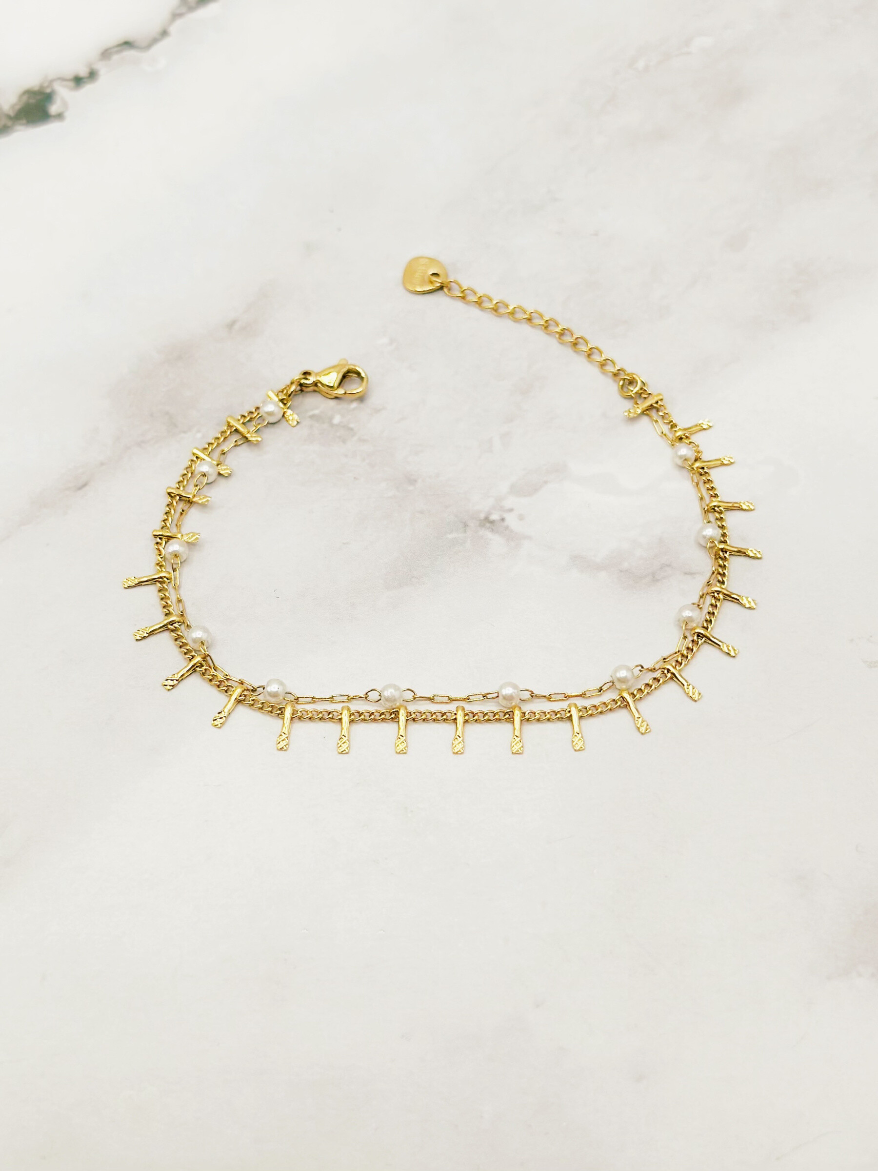 Wholesaler Emily - Stainless steel anklet Shells