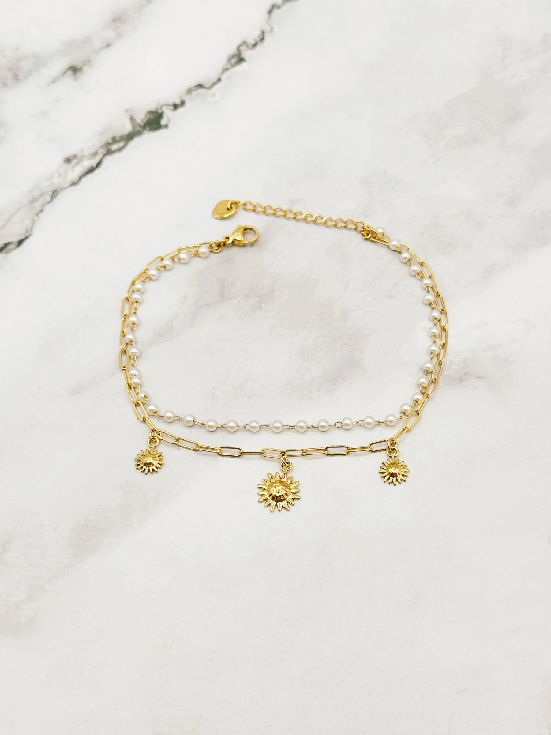 Wholesaler Emily - Stainless steel anklet Shells
