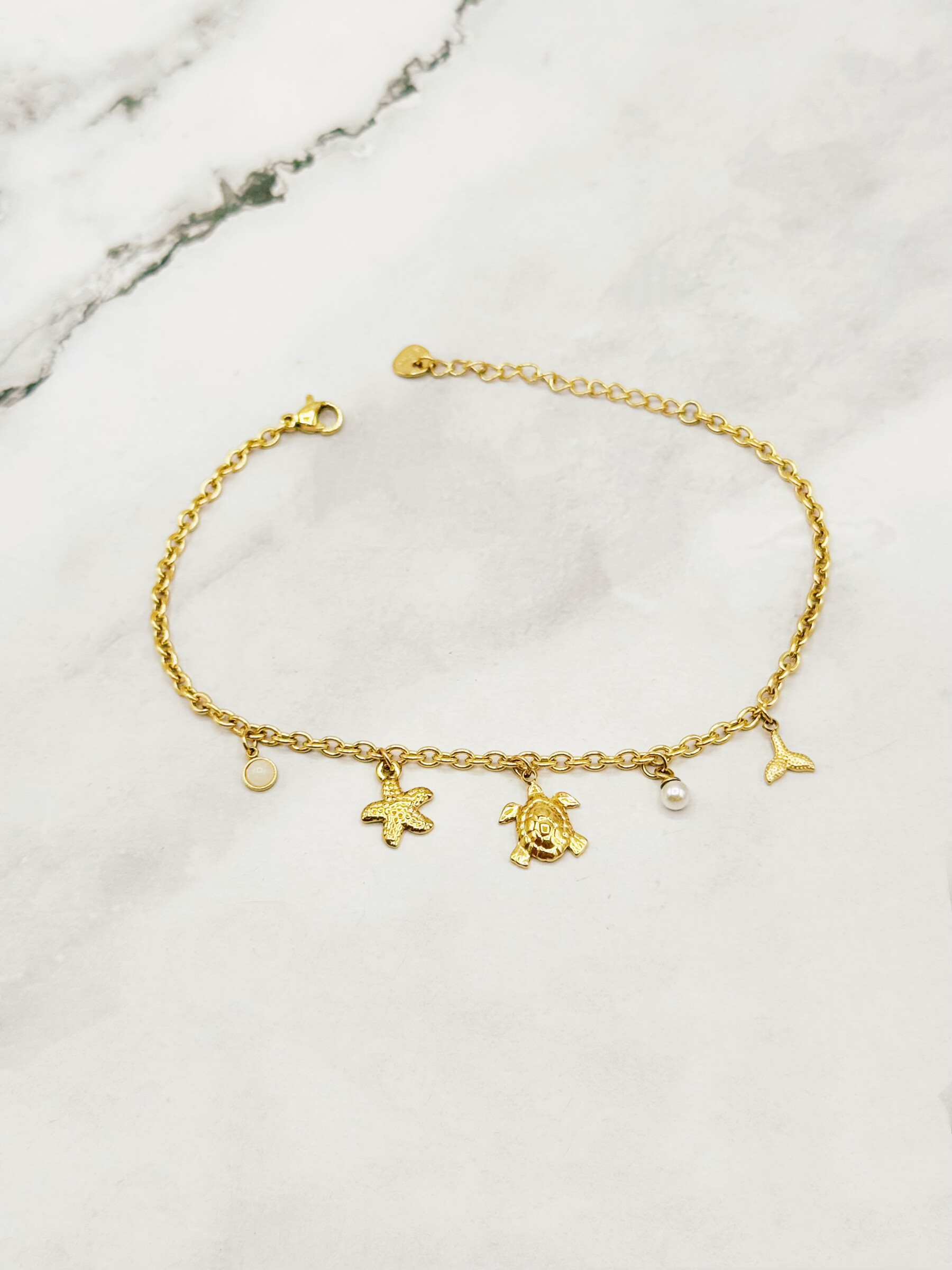 Wholesaler Emily - Stainless steel anklet Shells