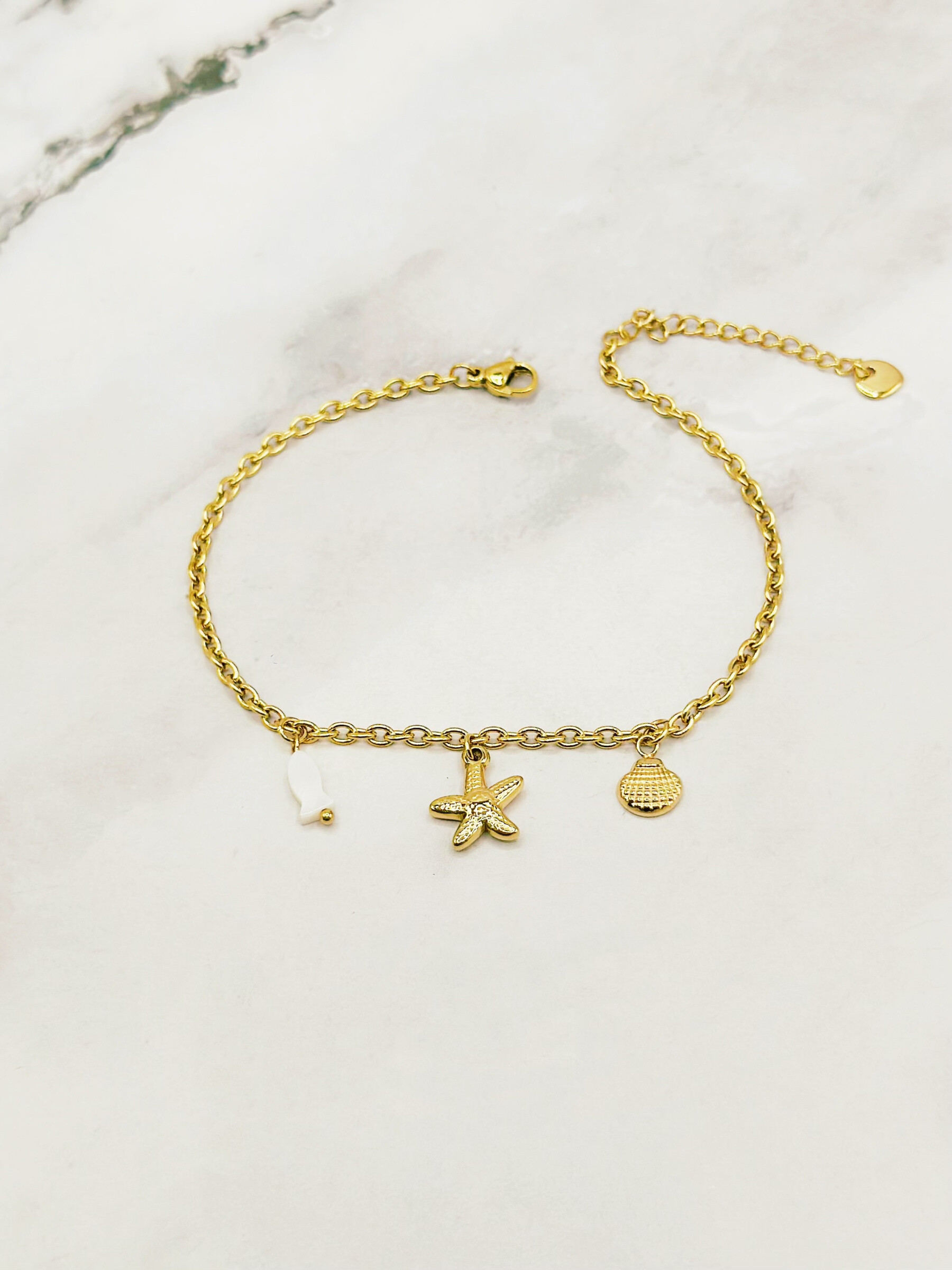 Wholesaler Emily - Stainless steel anklet Shells