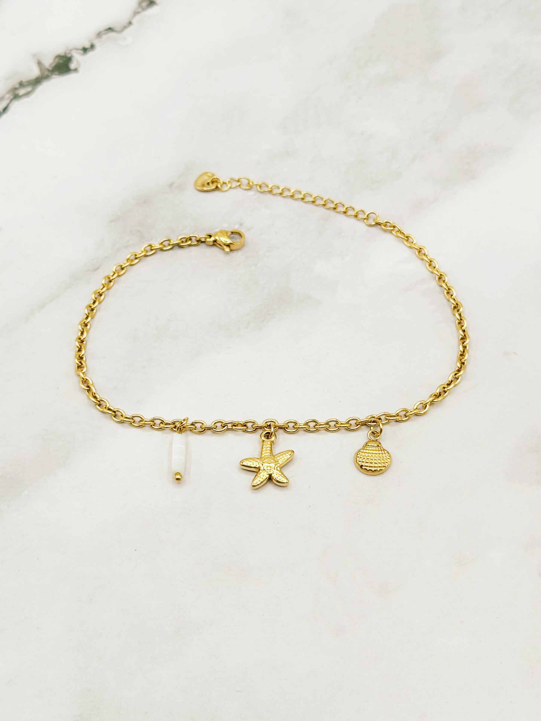 Wholesaler Emily - Stainless steel anklet Shells