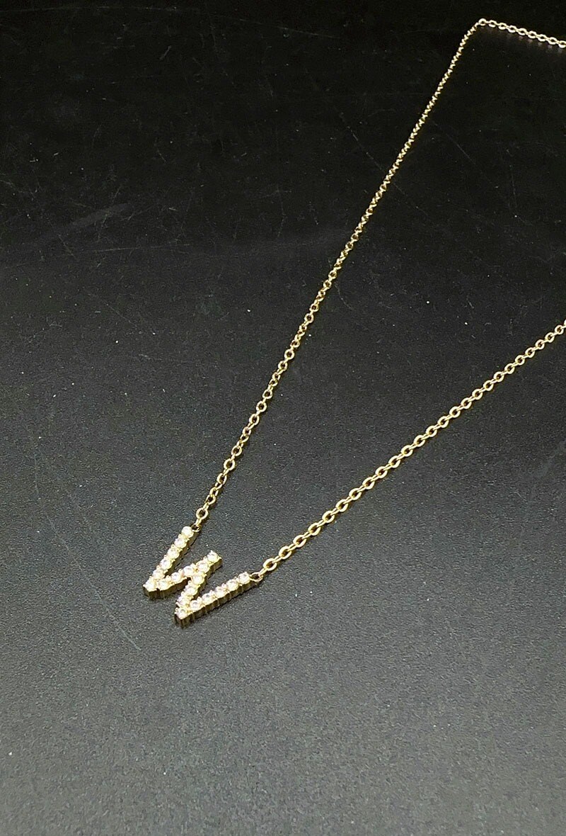 Großhändler Emily - Edelstahlkette mit Buchstaben aus Strass