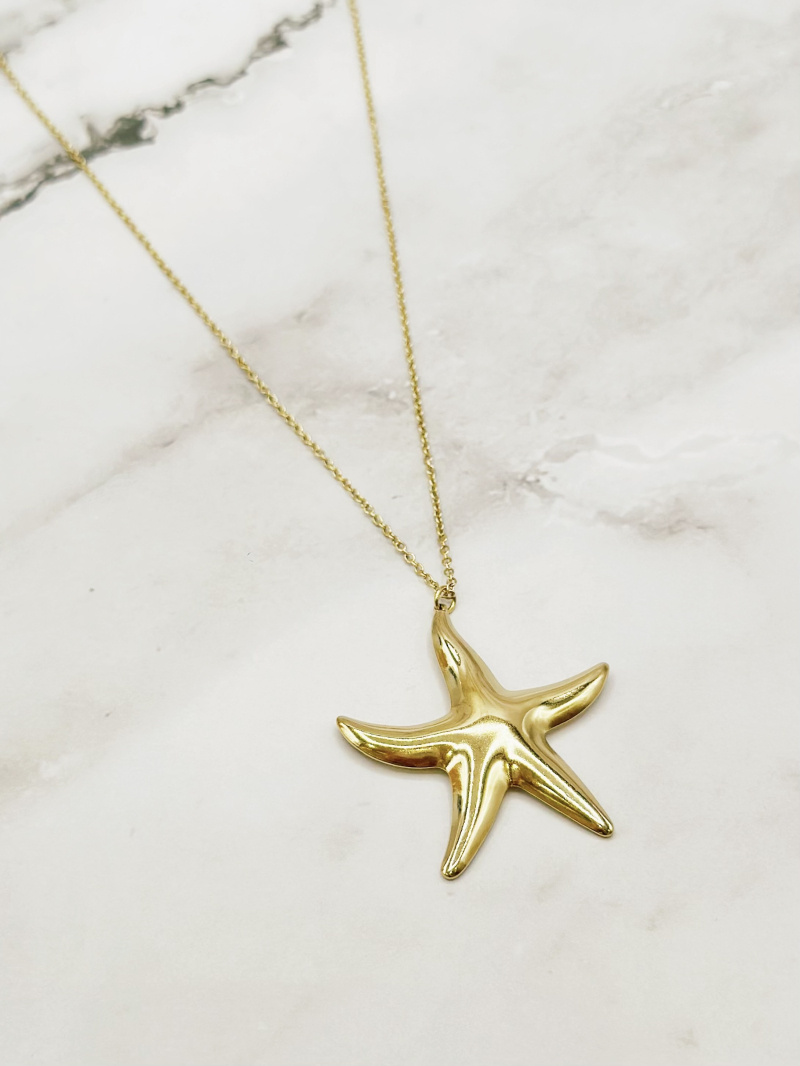 Grossiste Emily - Collier en acier inoxydable ajustable Etoile de mer