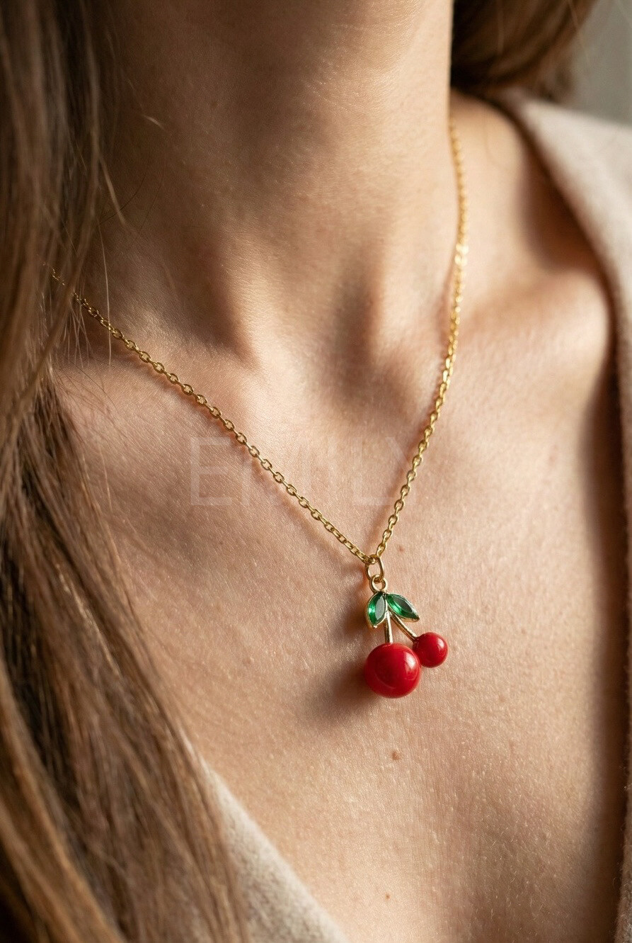 Großhändler Emily - Verstellbare Edelstahlkette Kirschen