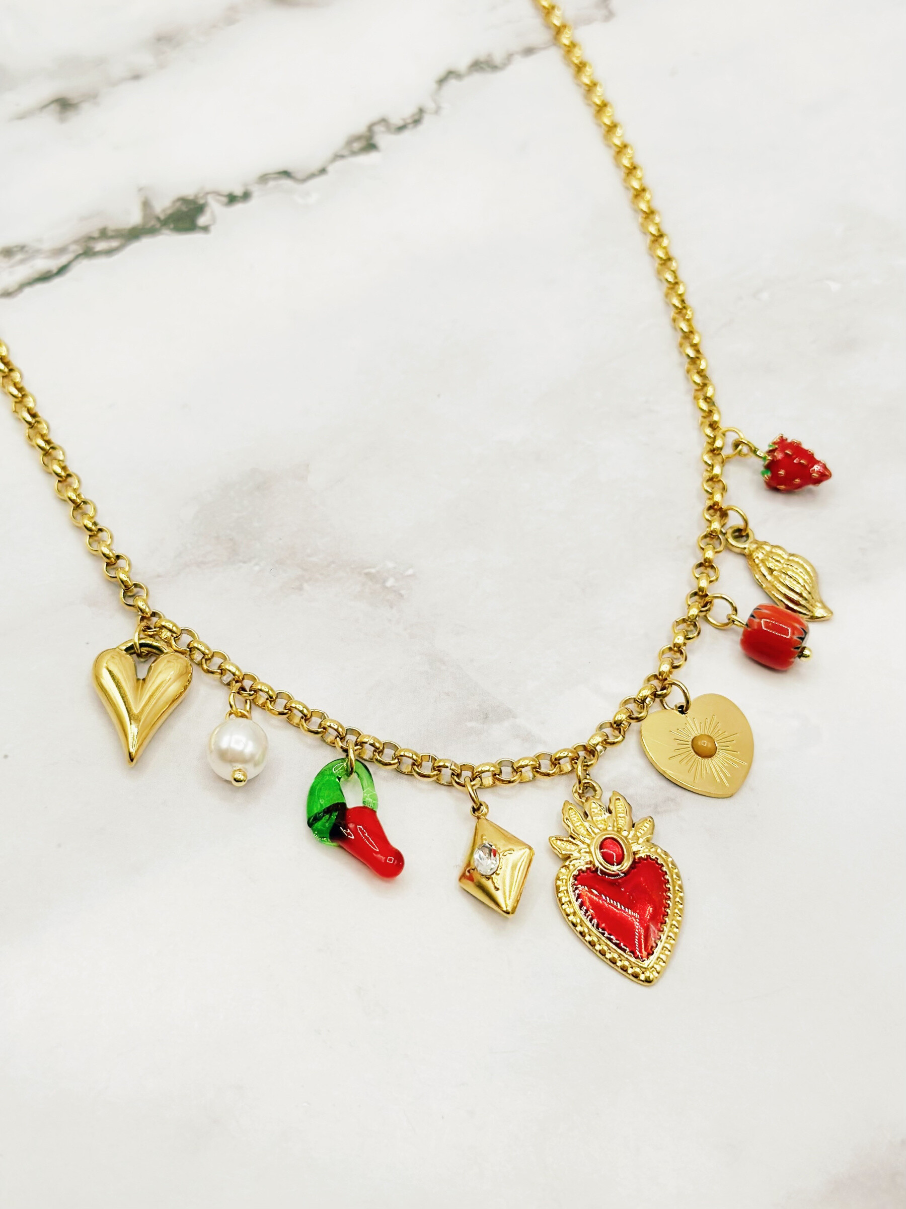 Grossista Emily - Collana regolabile con charms in acciaio inossidabile