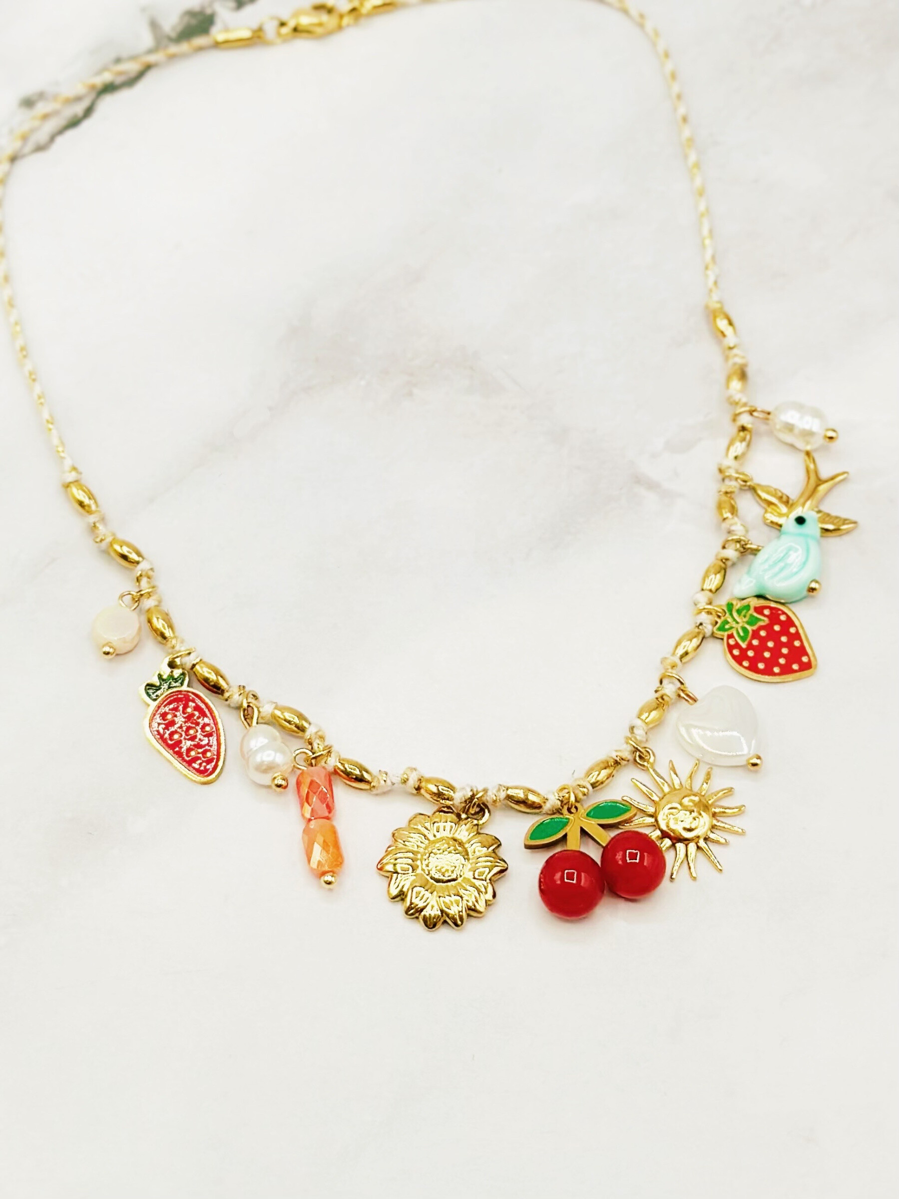 Grossiste Emily - Collier en acier inoxydable ajustable Cordon Charms