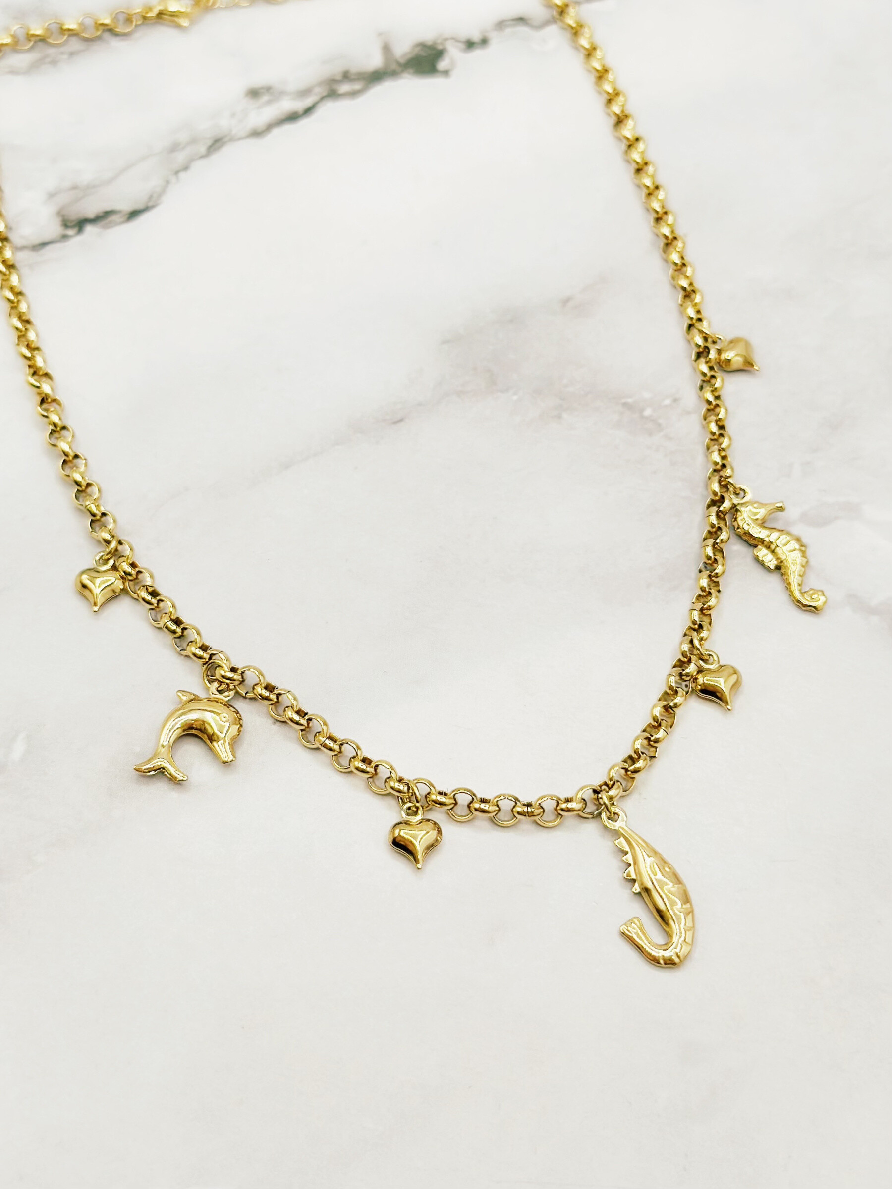Grossiste Emily - Collier en acier inoxydable ajustable Charms Marins