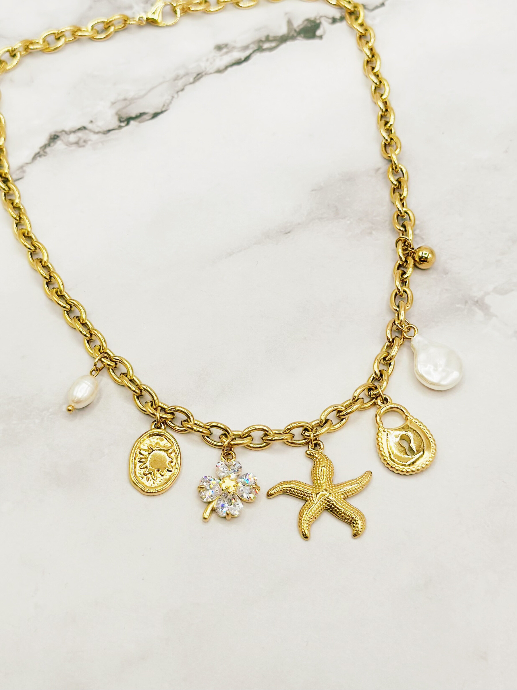Wholesaler Emily - Adjustable stainless steel necklace Charms