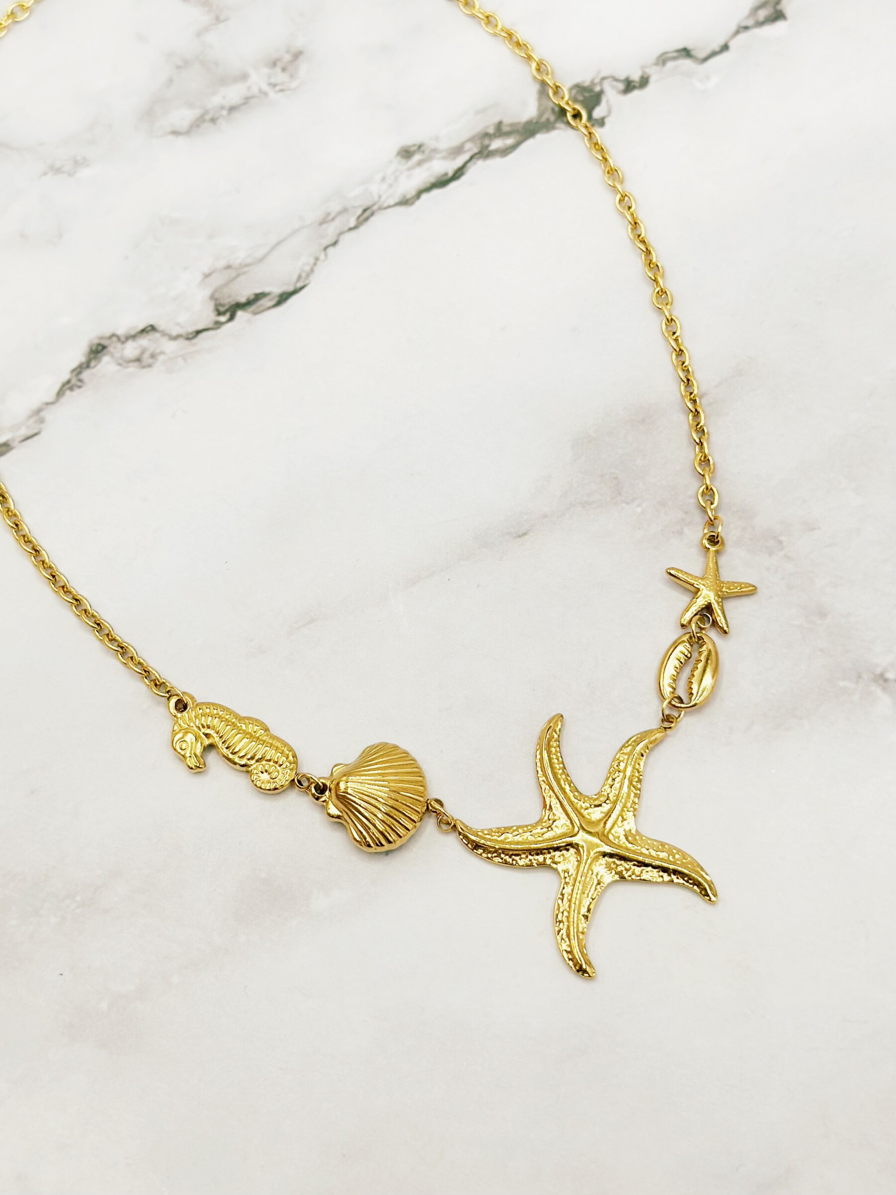 Grossiste Emily - Collier en acier inoxydable ajustable Charms Marins