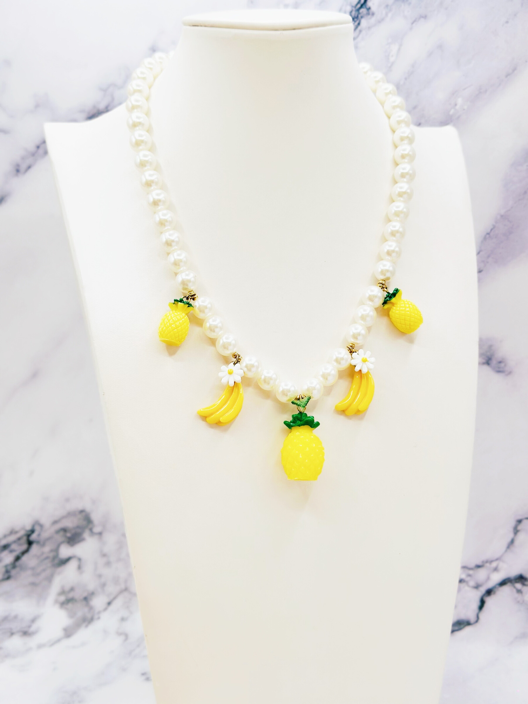 Grossiste Emily - Collier en acier inoxydable ajustable Perles Ananas