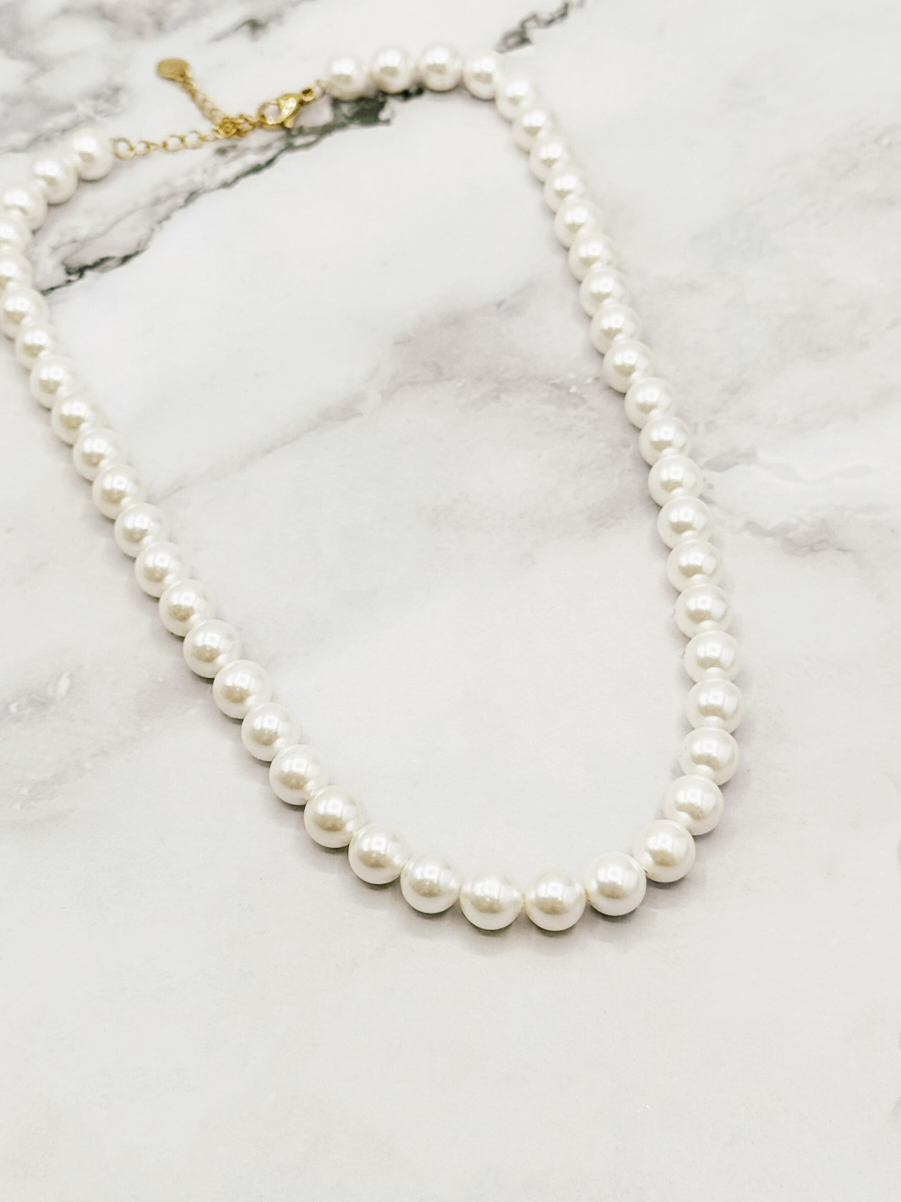 Grossiste Emily - Collier en acier inoxydable ajustable Perles