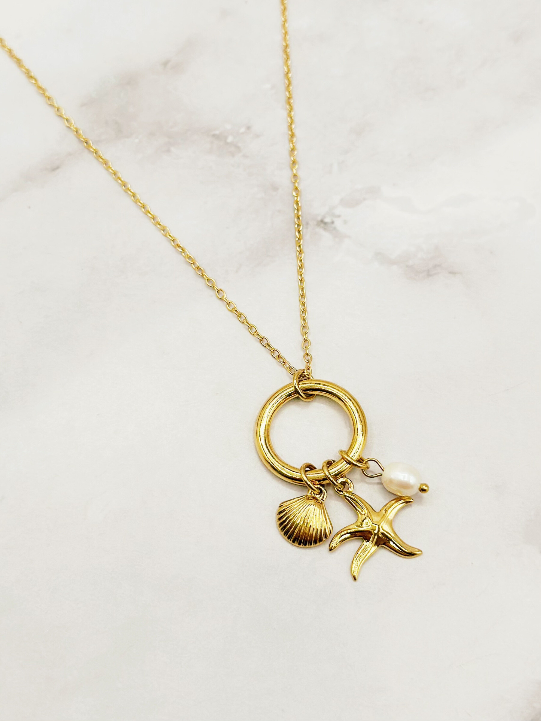 Grossiste Emily - Collier ajustable en acier inoxydable Charms Mer