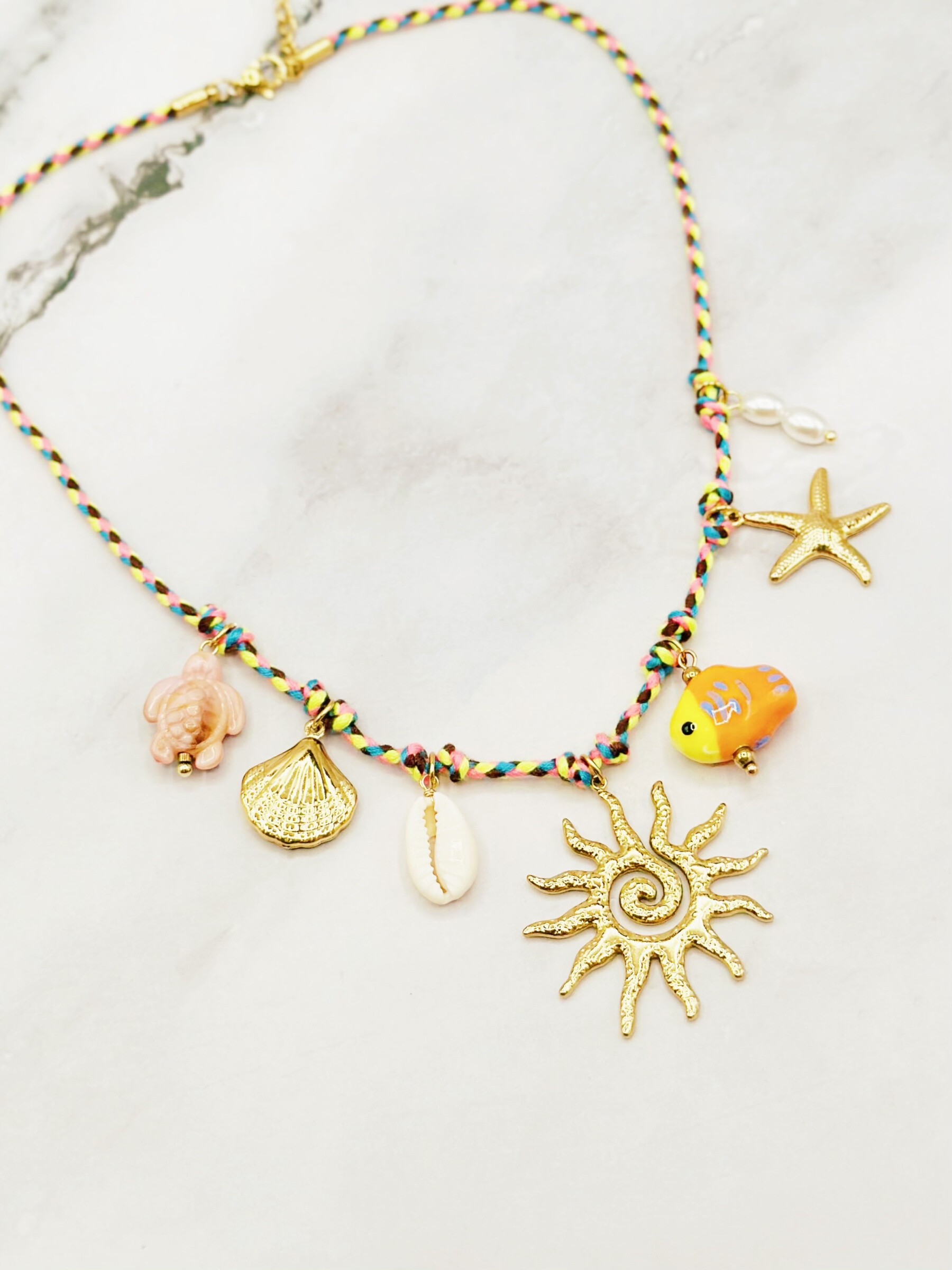 Grossiste Emily - Collier en acier inoxydable ajustable Cordon Charms