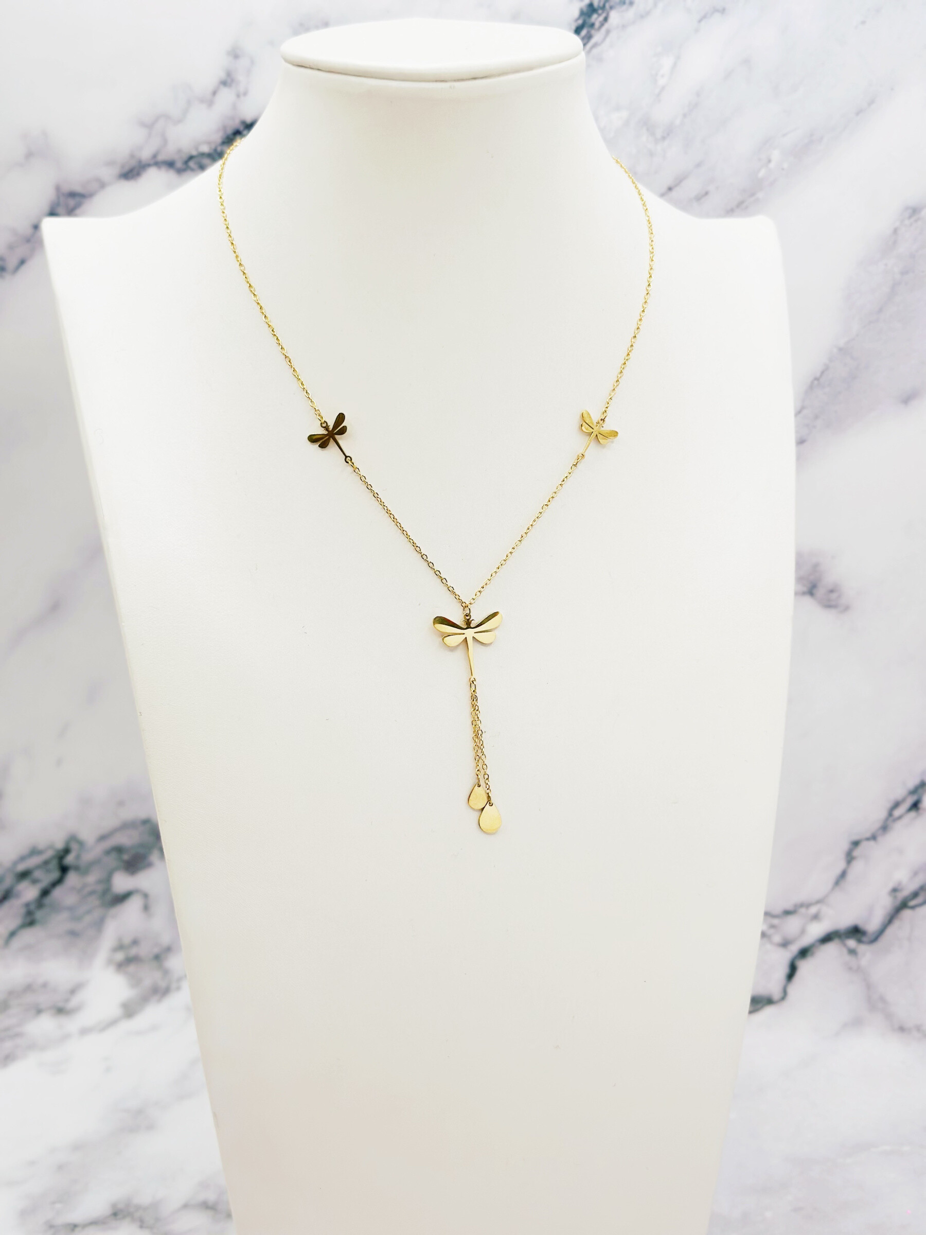 Grossiste Emily - Collier en acier inoxydable en Y Libellules