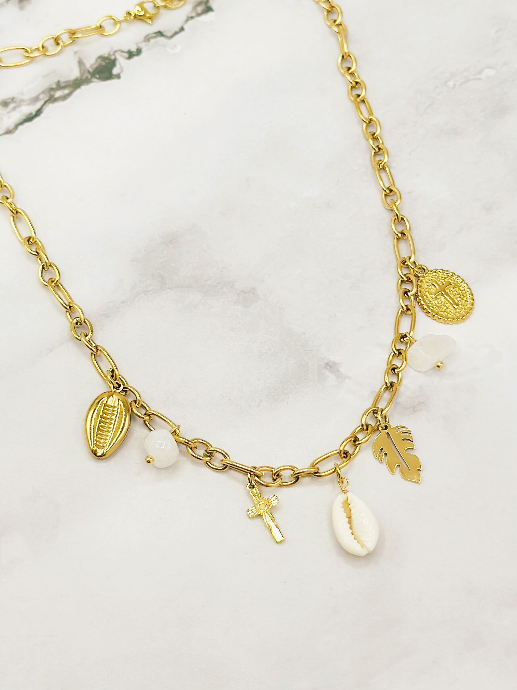 Grossiste Emily - Collier en acier inoxydable ajustable Charms