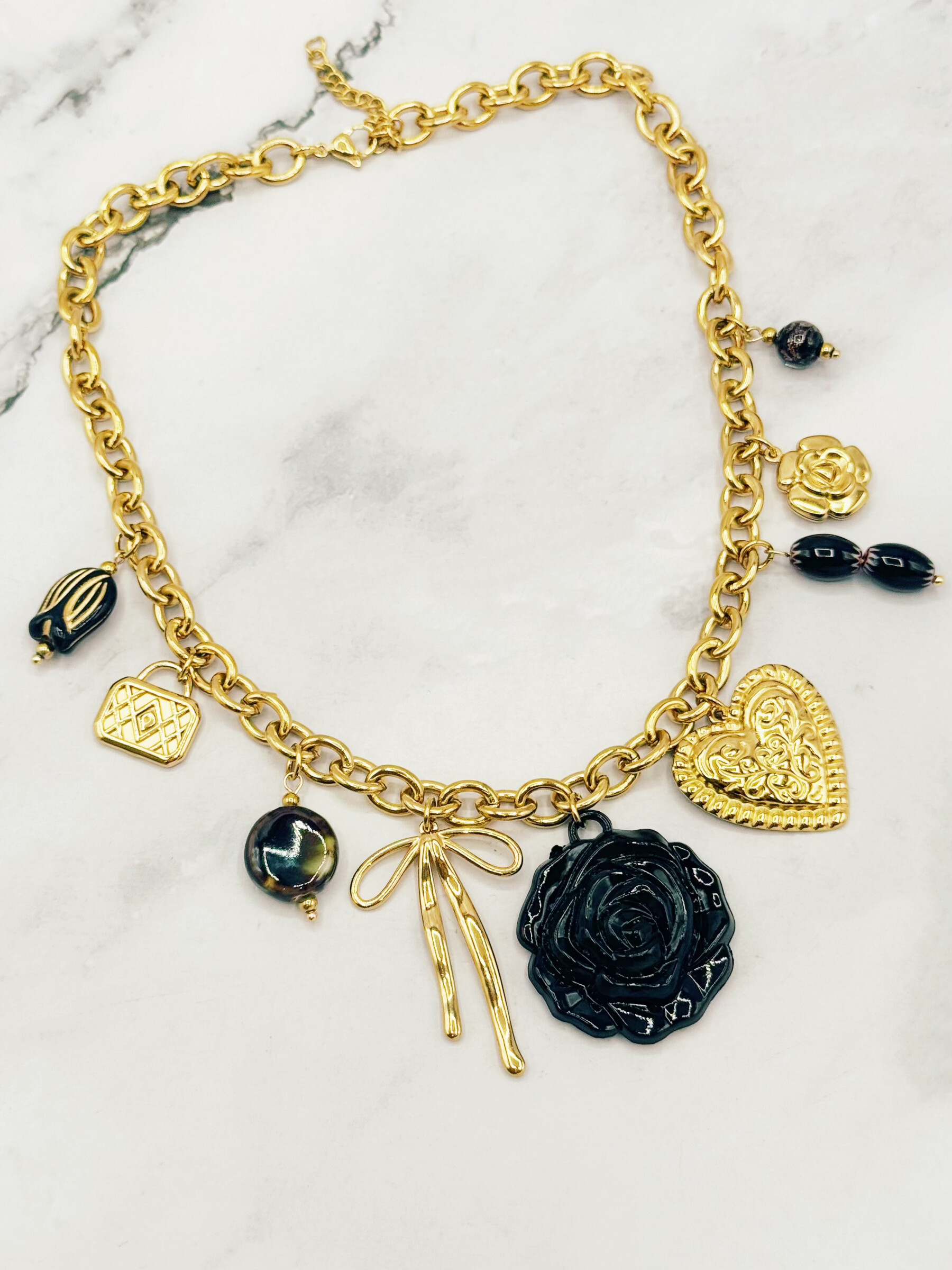 Wholesaler Emily - Adjustable stainless steel necklace Charms