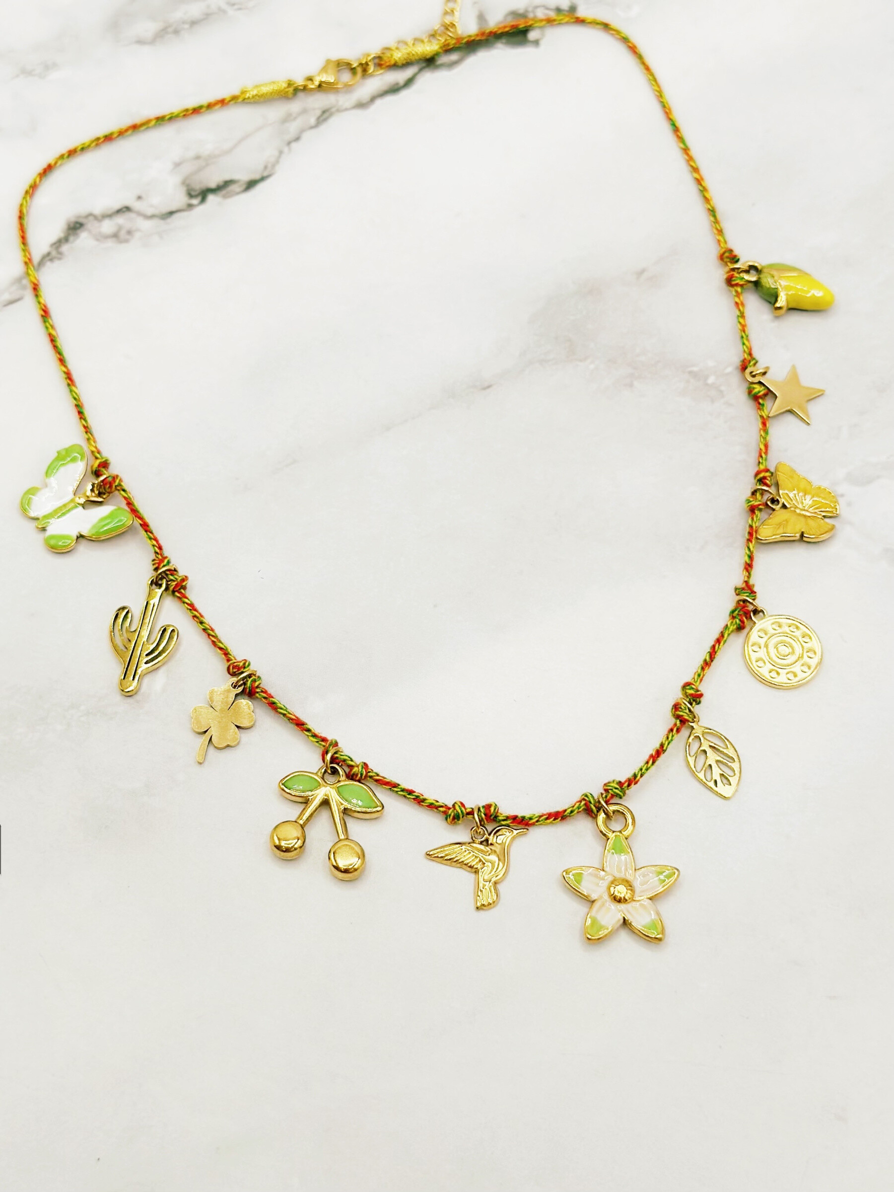 Wholesaler Emily - Adjustable stainless steel necklace Charms