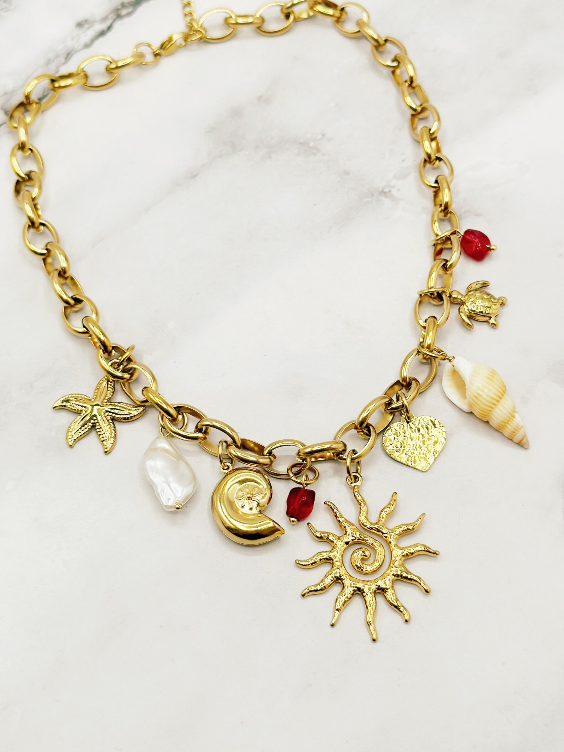 Grossista Emily - Collana regolabile con charms in acciaio inossidabile