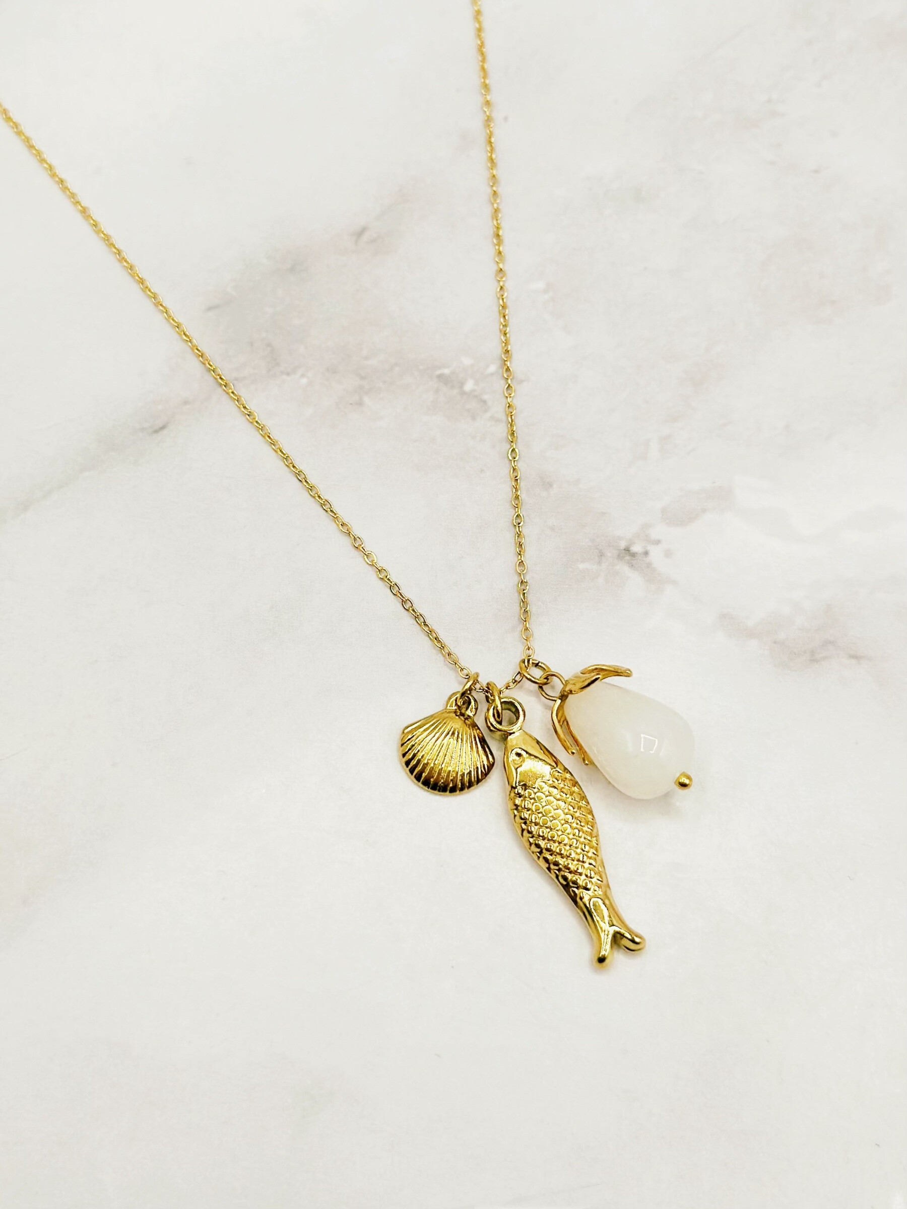 Grossiste Emily - Collier ajustable en acier inoxydable Charms Mer