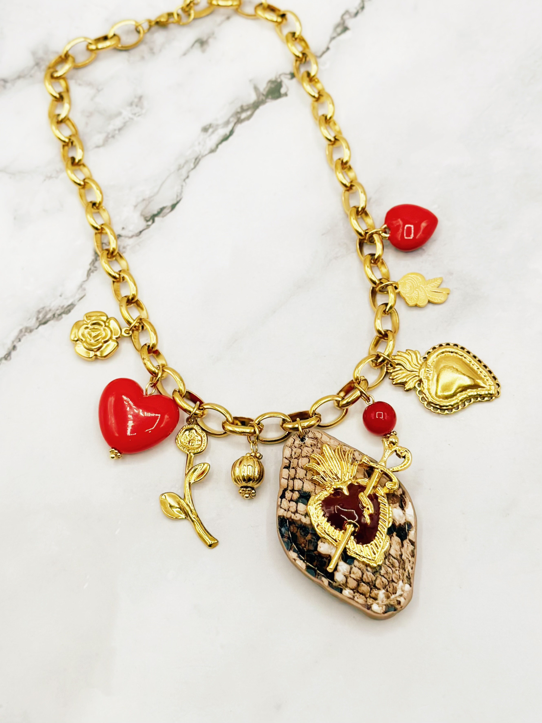 Großhändler Emily - Verstellbare Edelstahl-Charms-Halskette