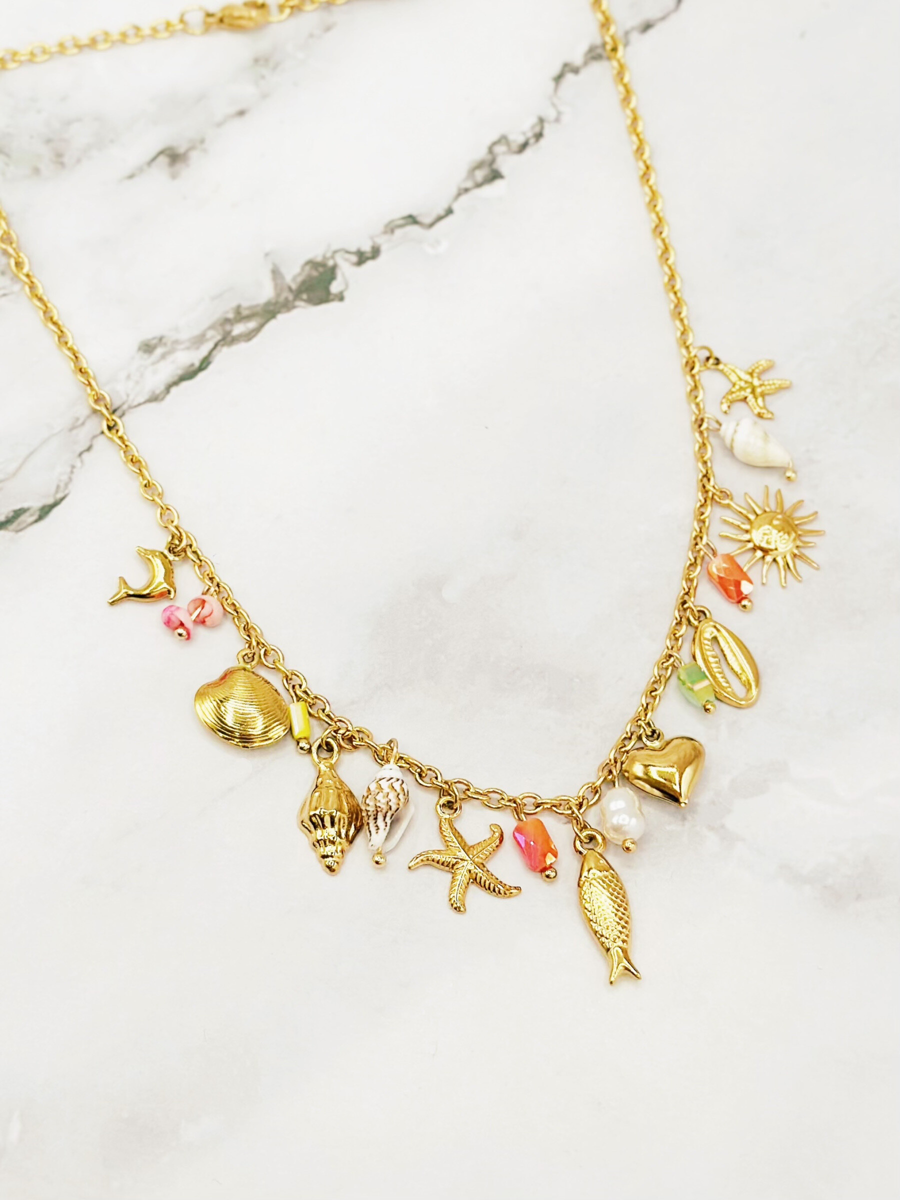 Grossiste Emily - Collier en acier inoxydable ajustable Charms